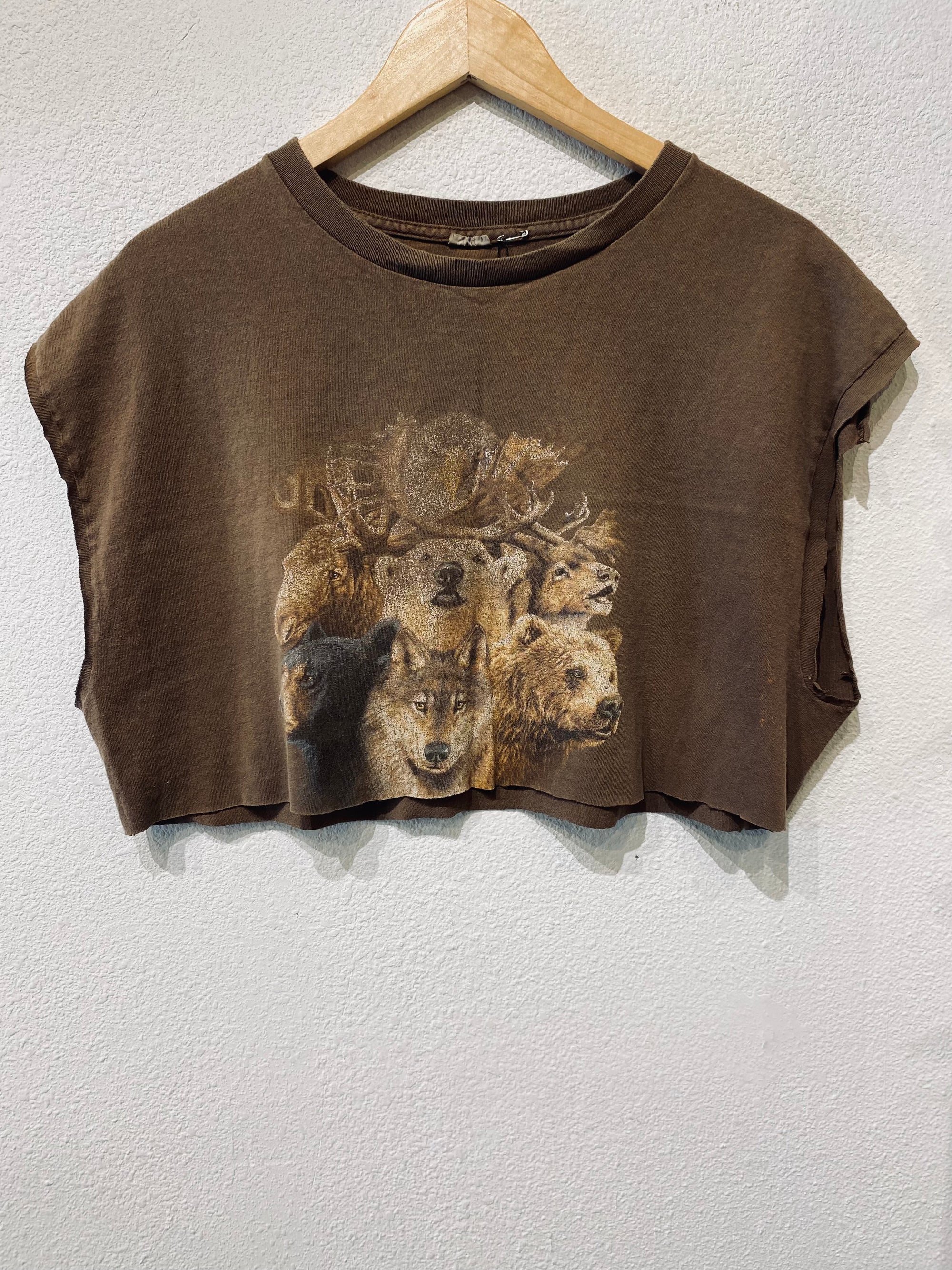 Animal Faces Vintage Crop Tank