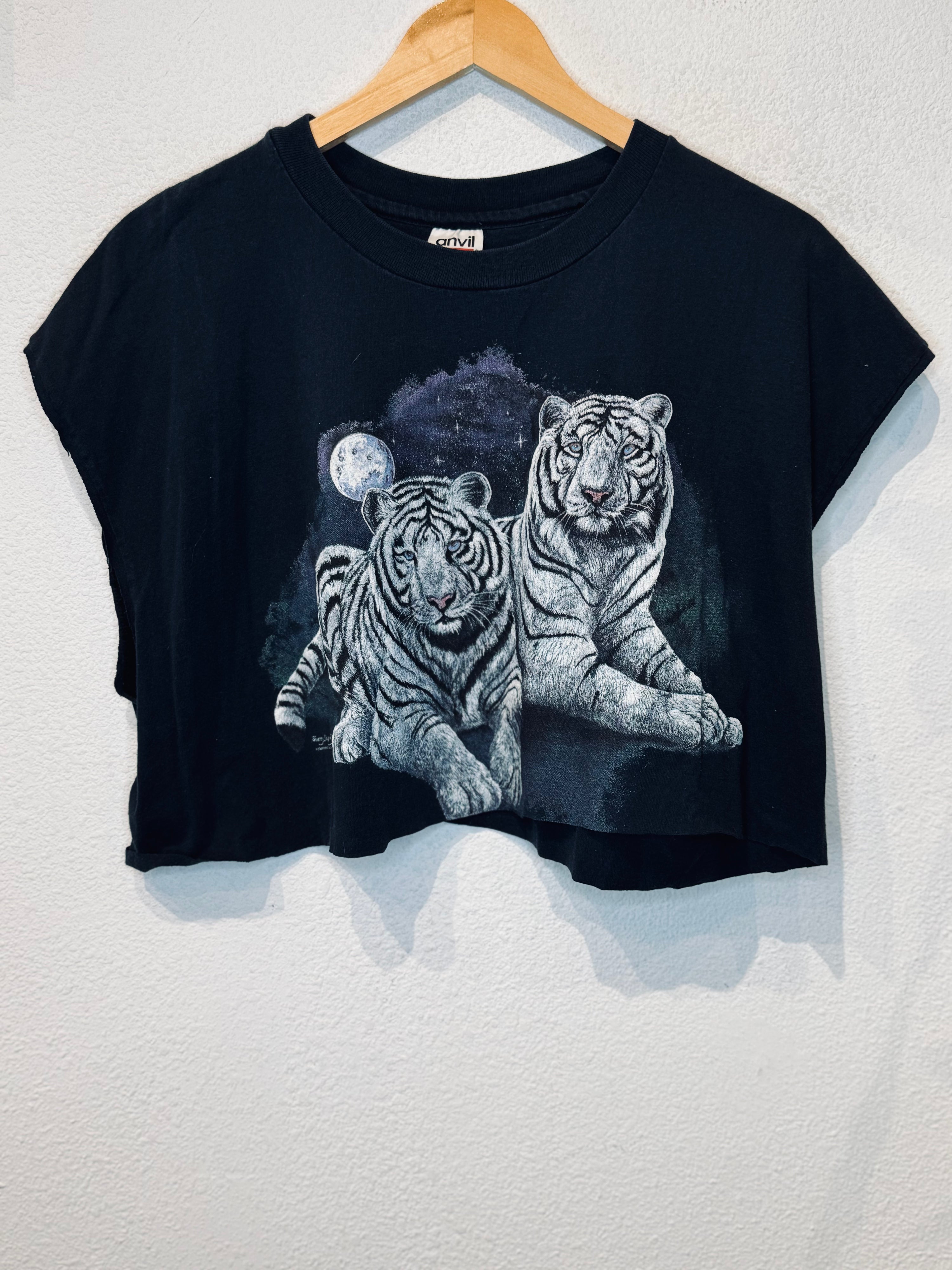 White Tiger Vintage Crop Tank