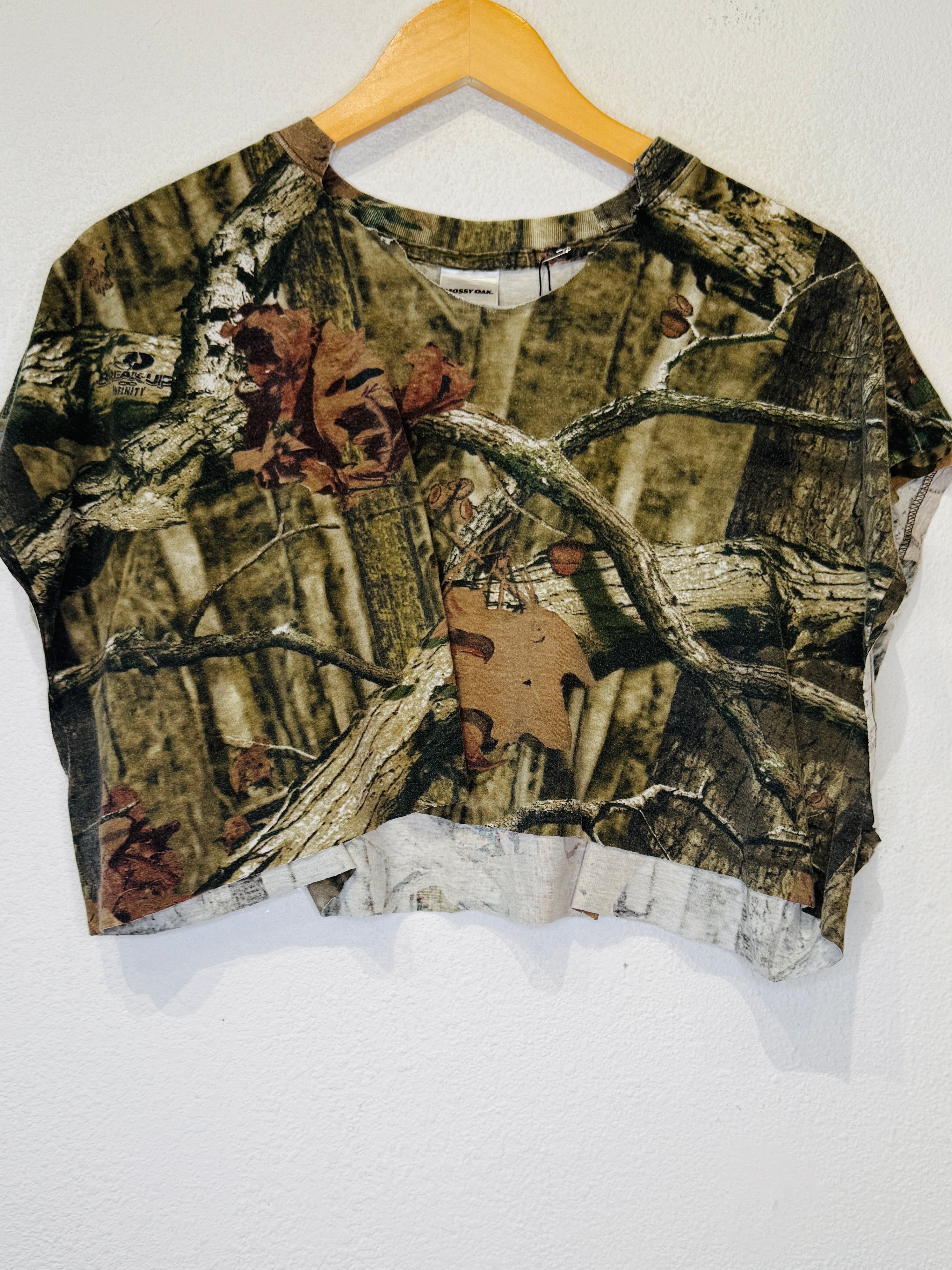 Break Up Infinity Split Neck Vintage Crop Tank - Burnout