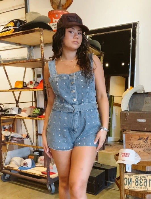 Star Studded Denim Romper