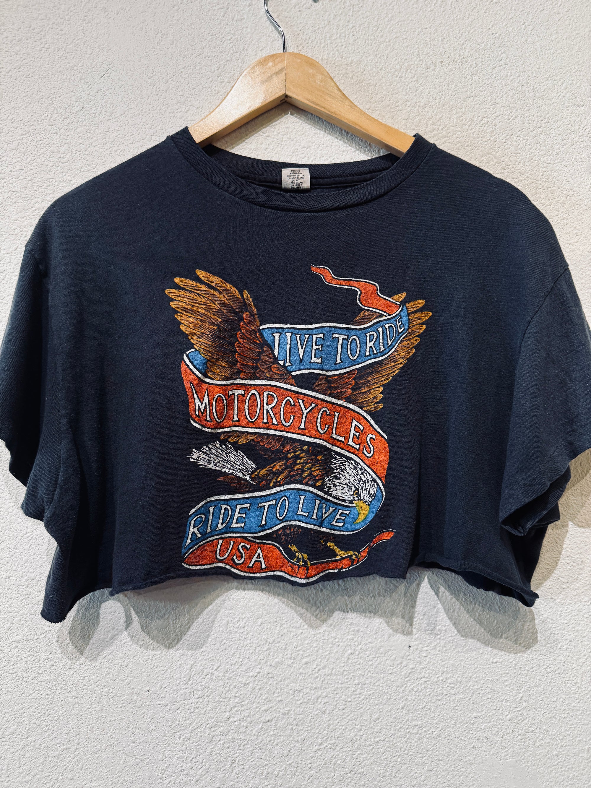 Live to Ride Harley Vintage Crop Tee