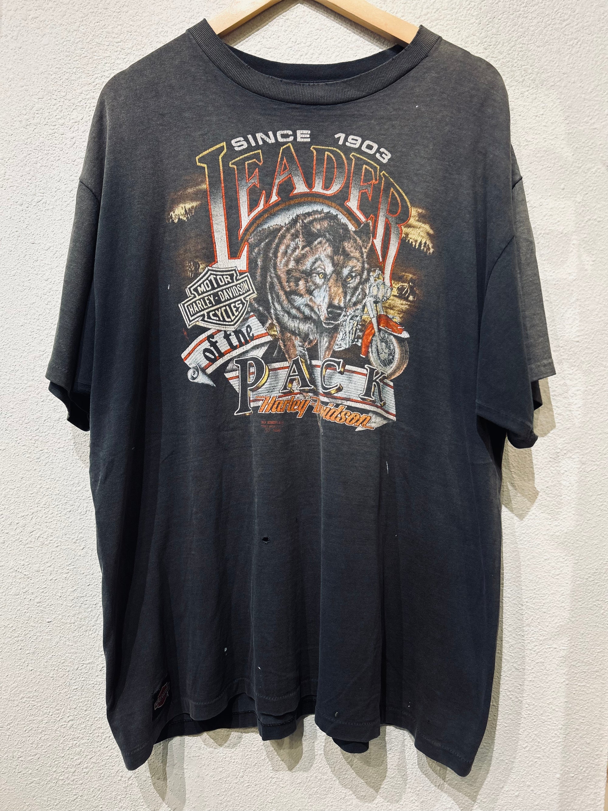 Leader of the Pack 3D Emblem 1990 Harley Vintage Tee