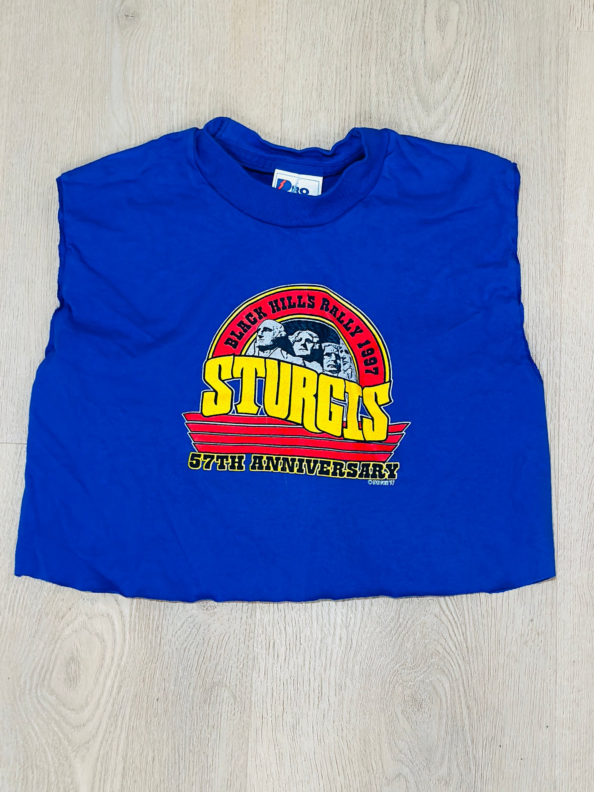 Sturgis '97 Black Hills Blue Vintage Crop Tank