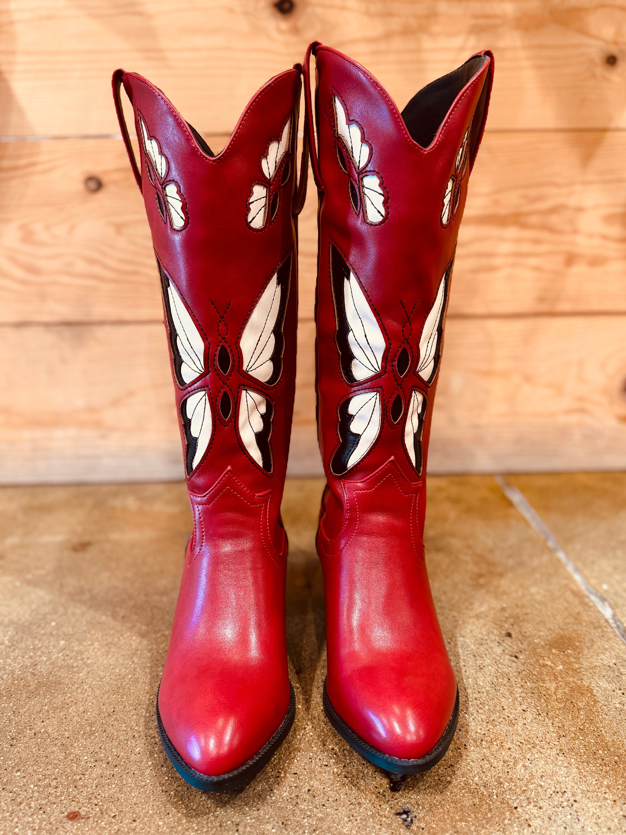 Butterfly Cowboy Boot - Red