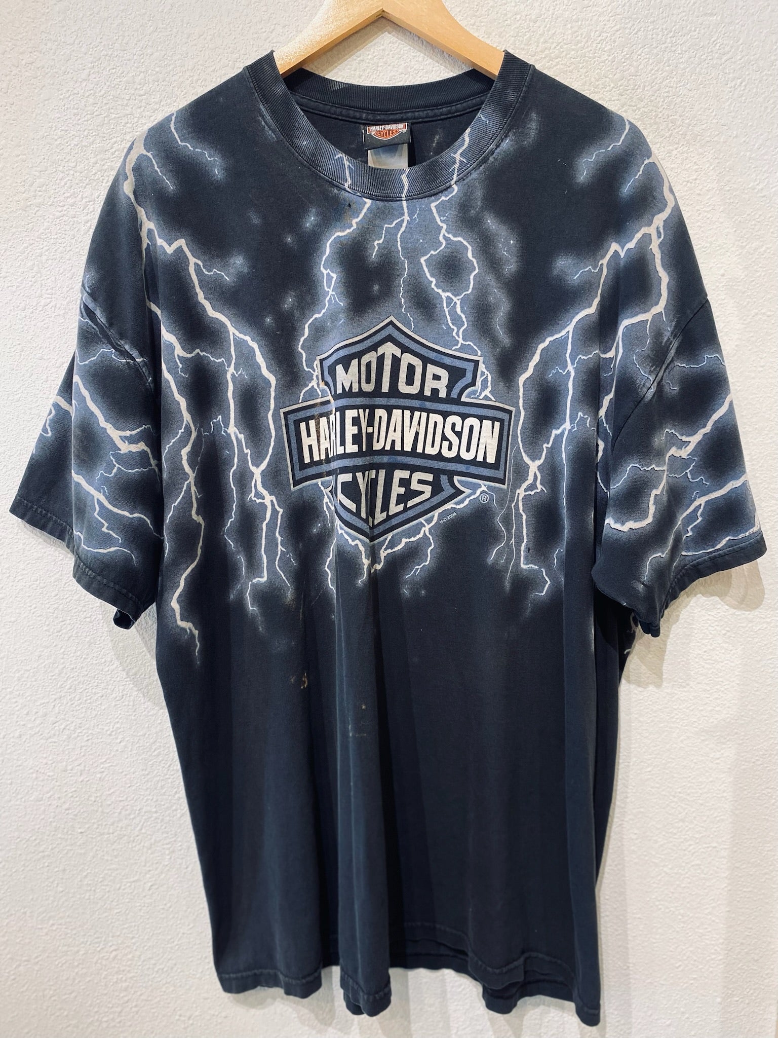 Grey Blue Lightning Harley Vintage Tee