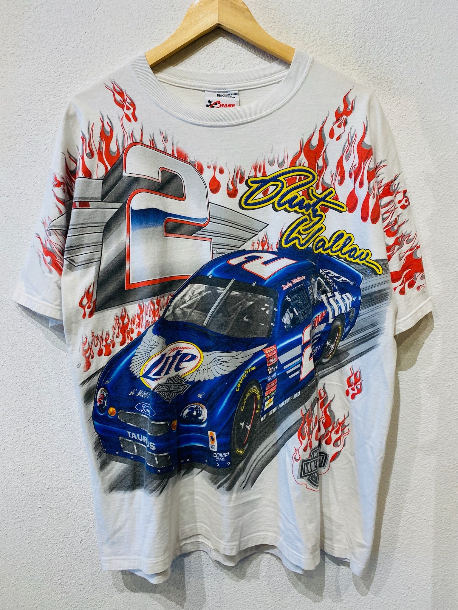 Rusty Wallace Harley Flame Vintage Tee