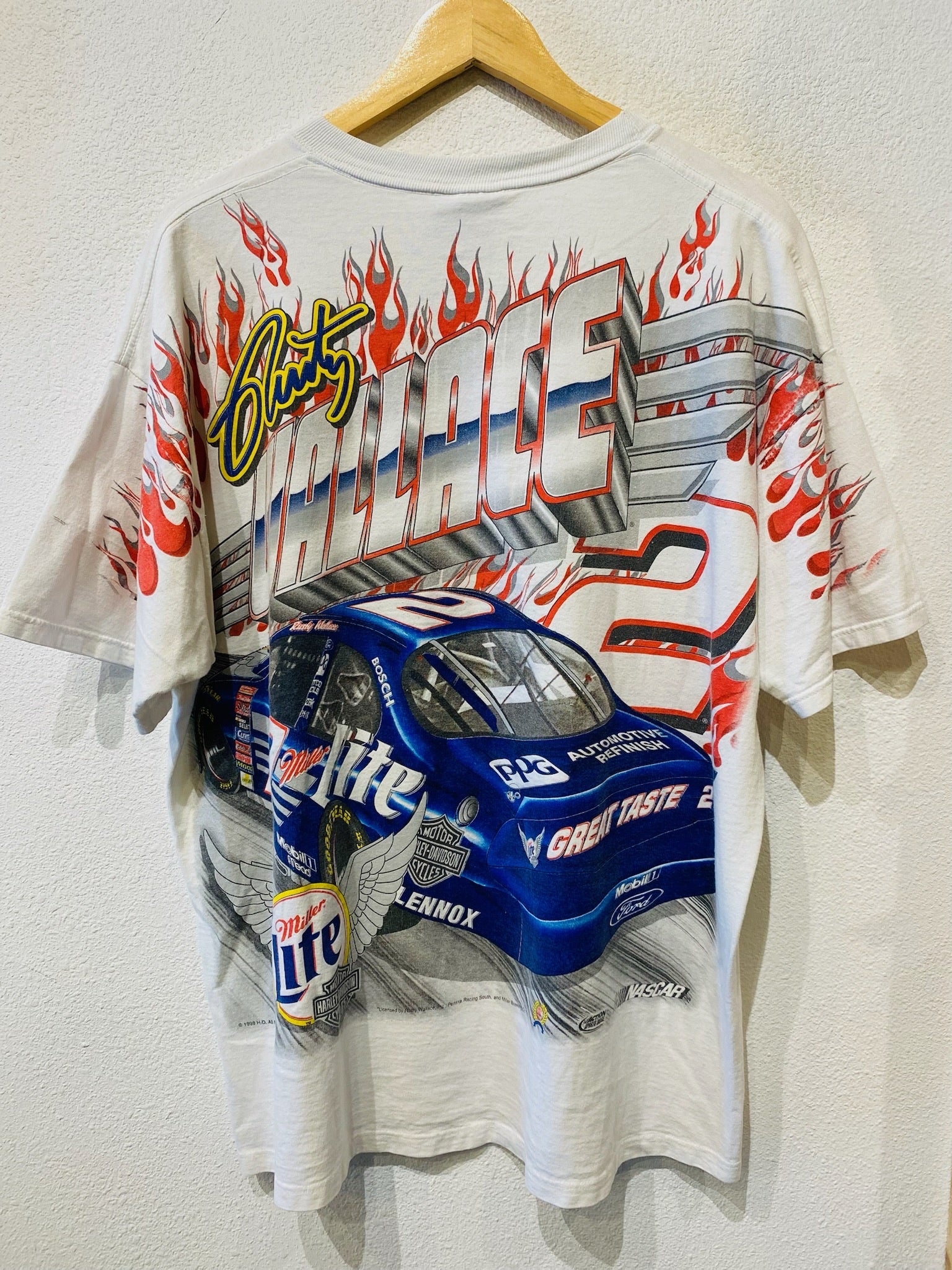 Rusty Wallace Harley Flame Vintage Tee