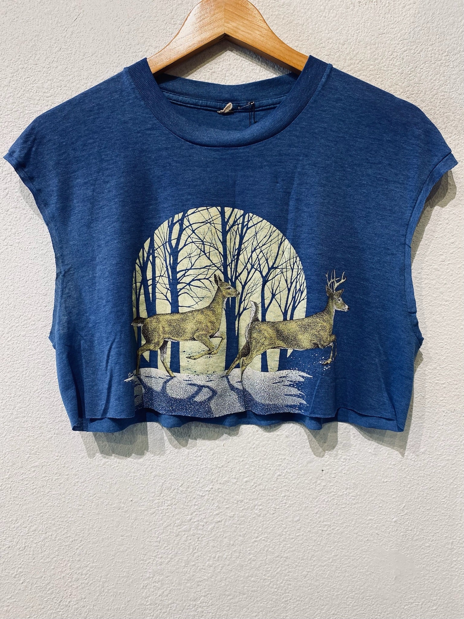 Deer Moonlight Vintage Crop Tank