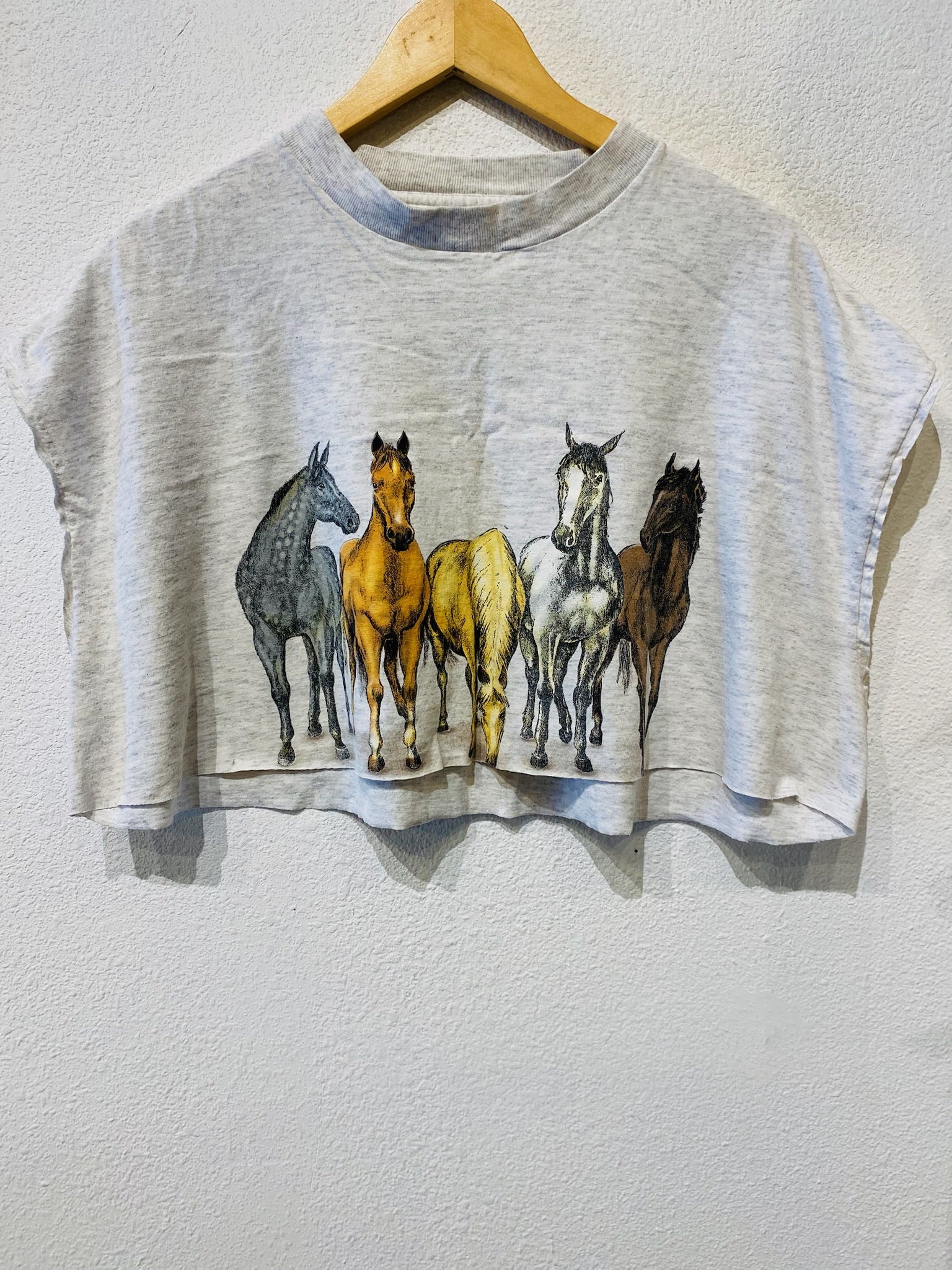 Horses Vintage Crop Tank