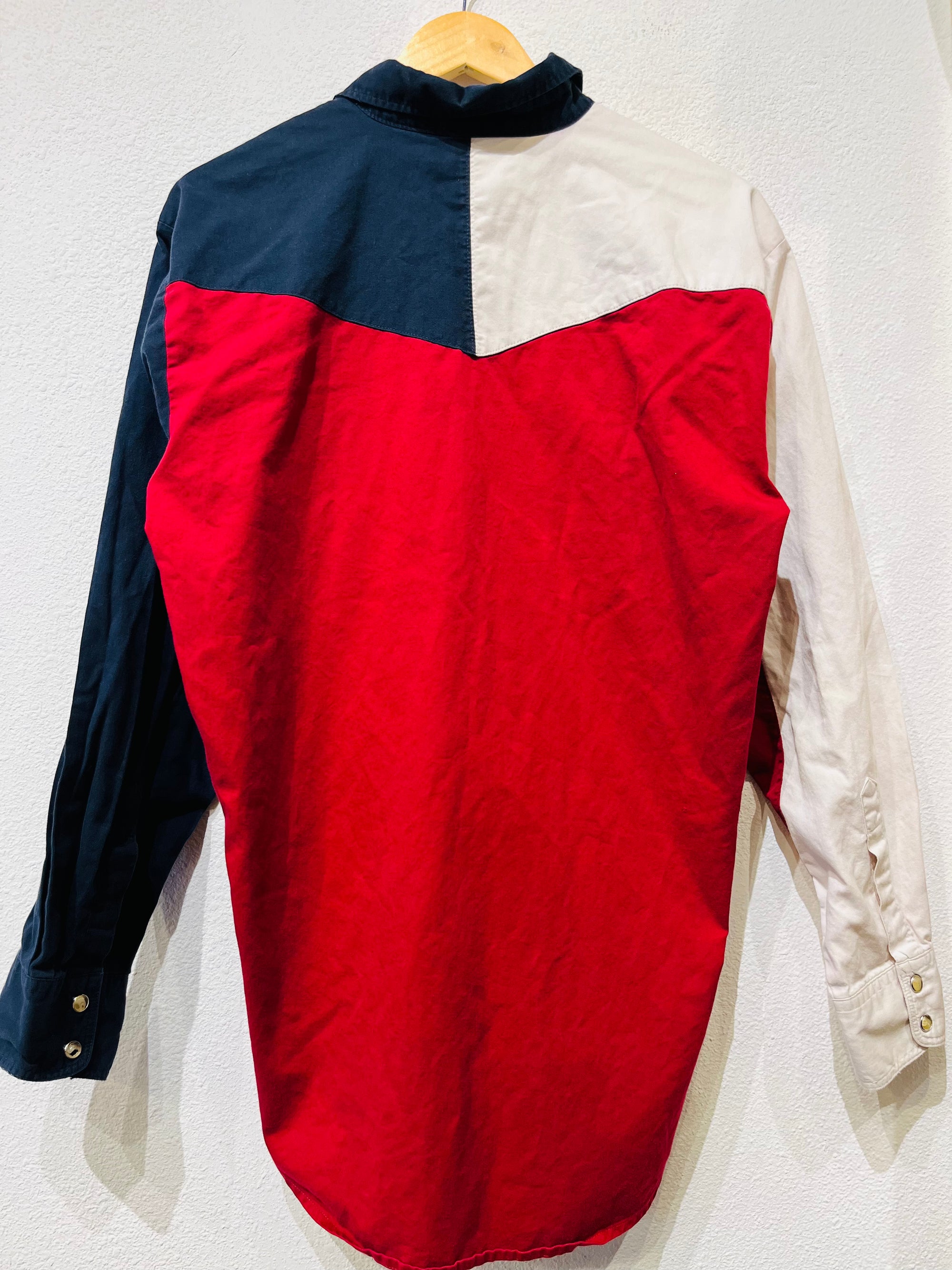 Red White Blue Wrangler Vintage Snap Long Sleeve