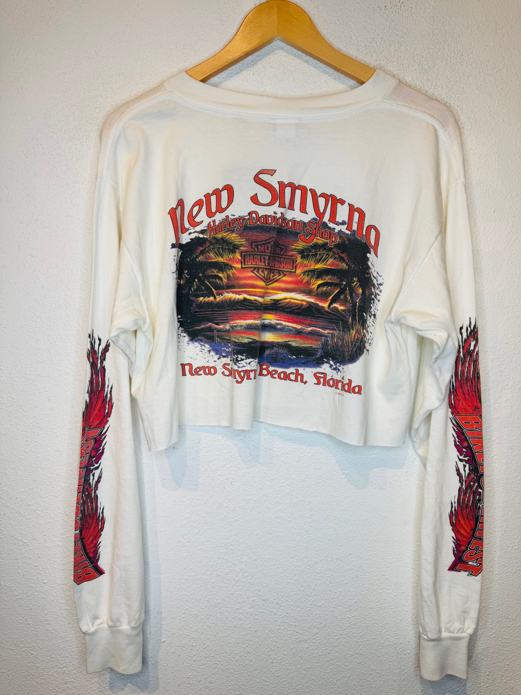 Biketoberfest Harley Vintage Crop Long Sleeve
