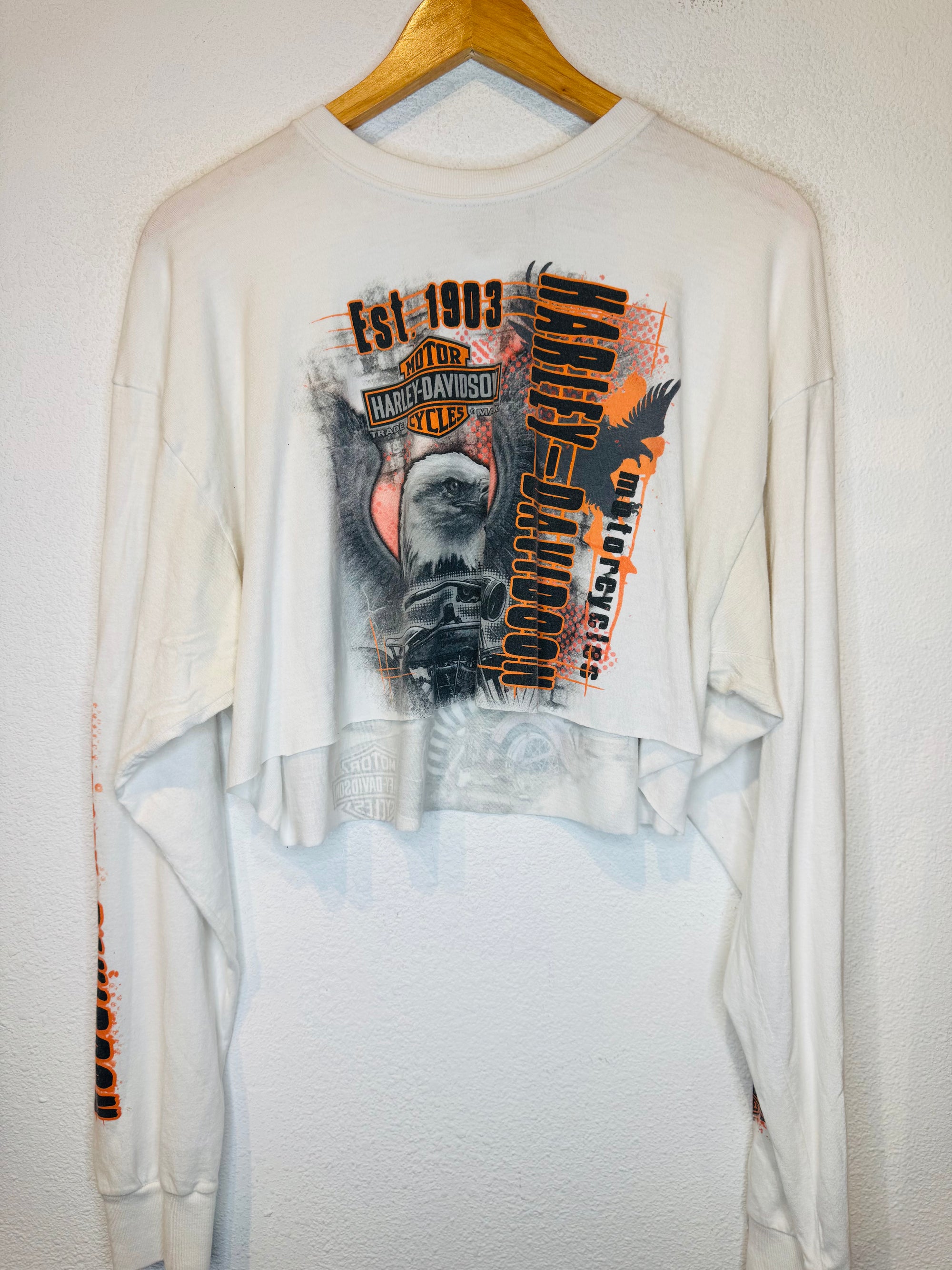 Bobbys Harley Vintage Crop Long Sleeve