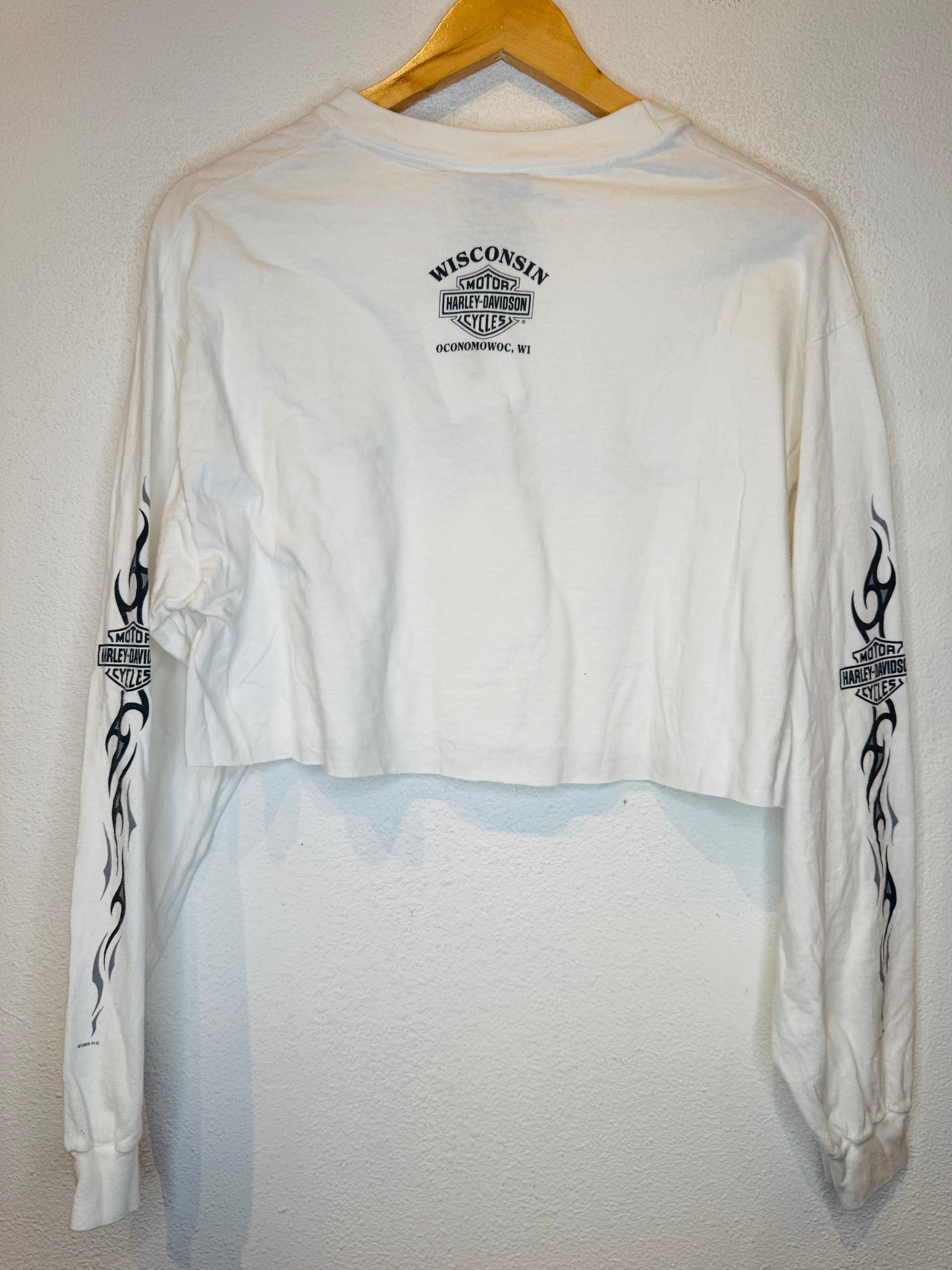Wisconsin Harley Vintage Crop Long Sleeve