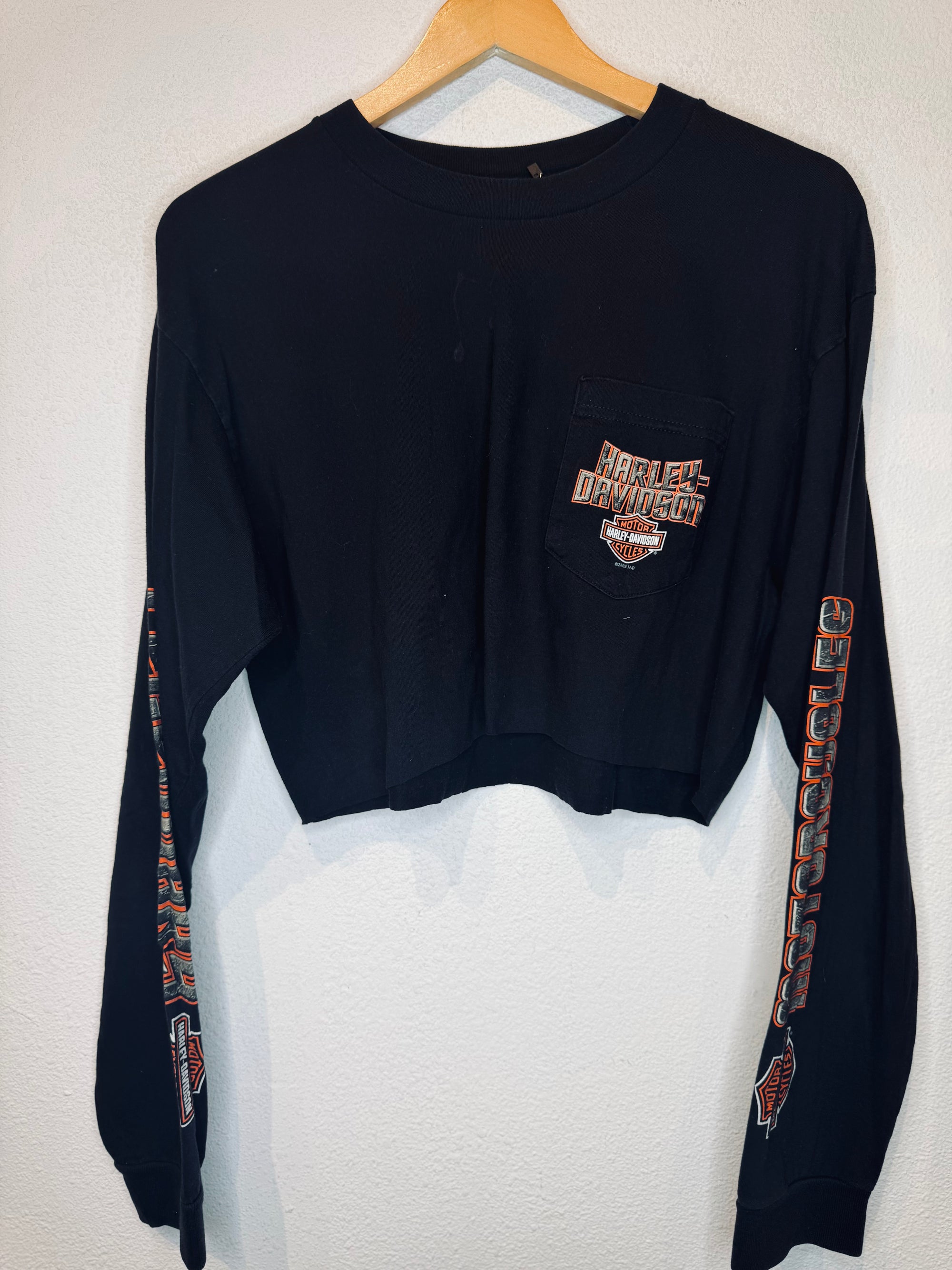 New York Harley Vintage Crop Long Sleeve