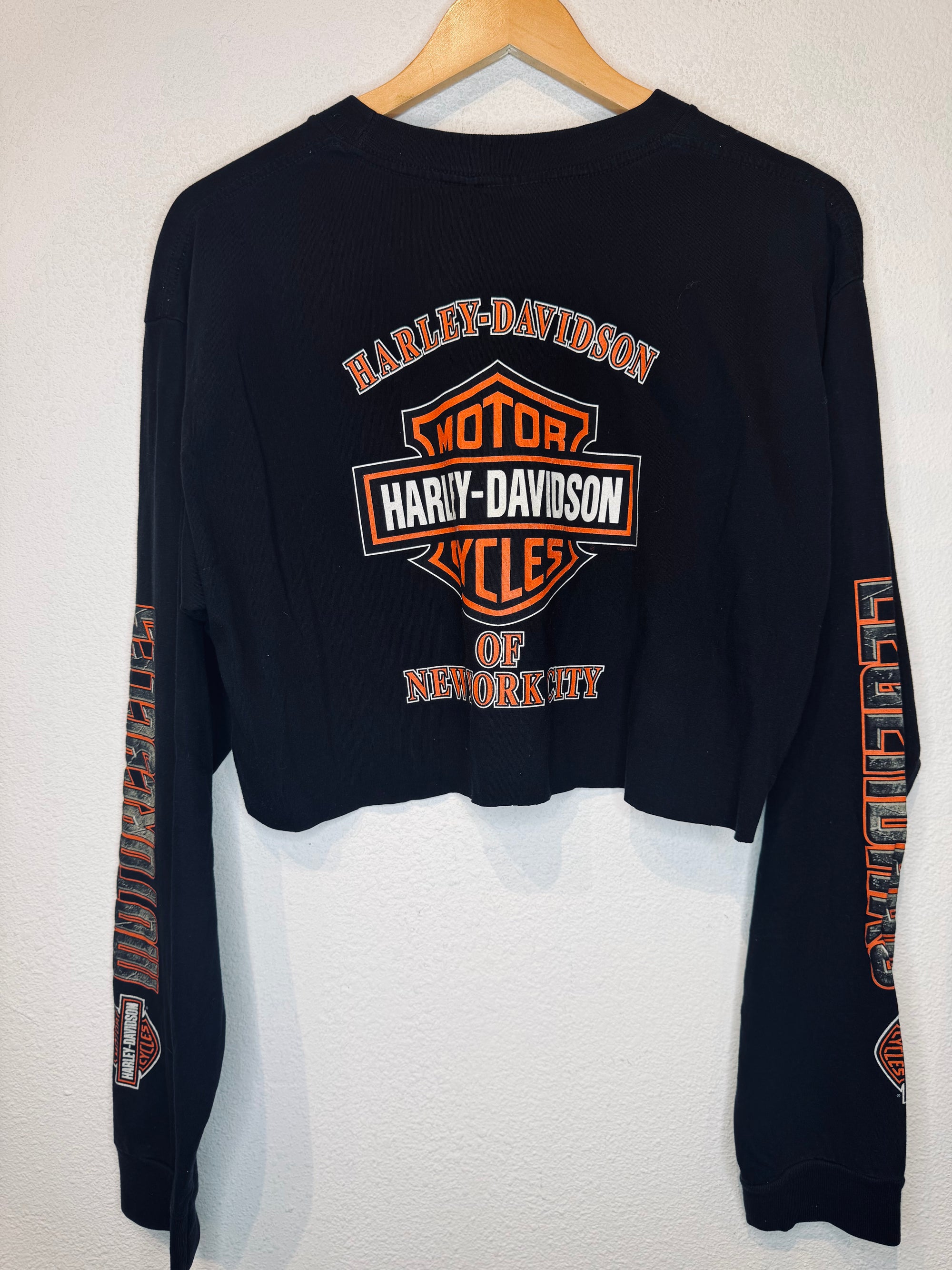 New York Harley Vintage Crop Long Sleeve