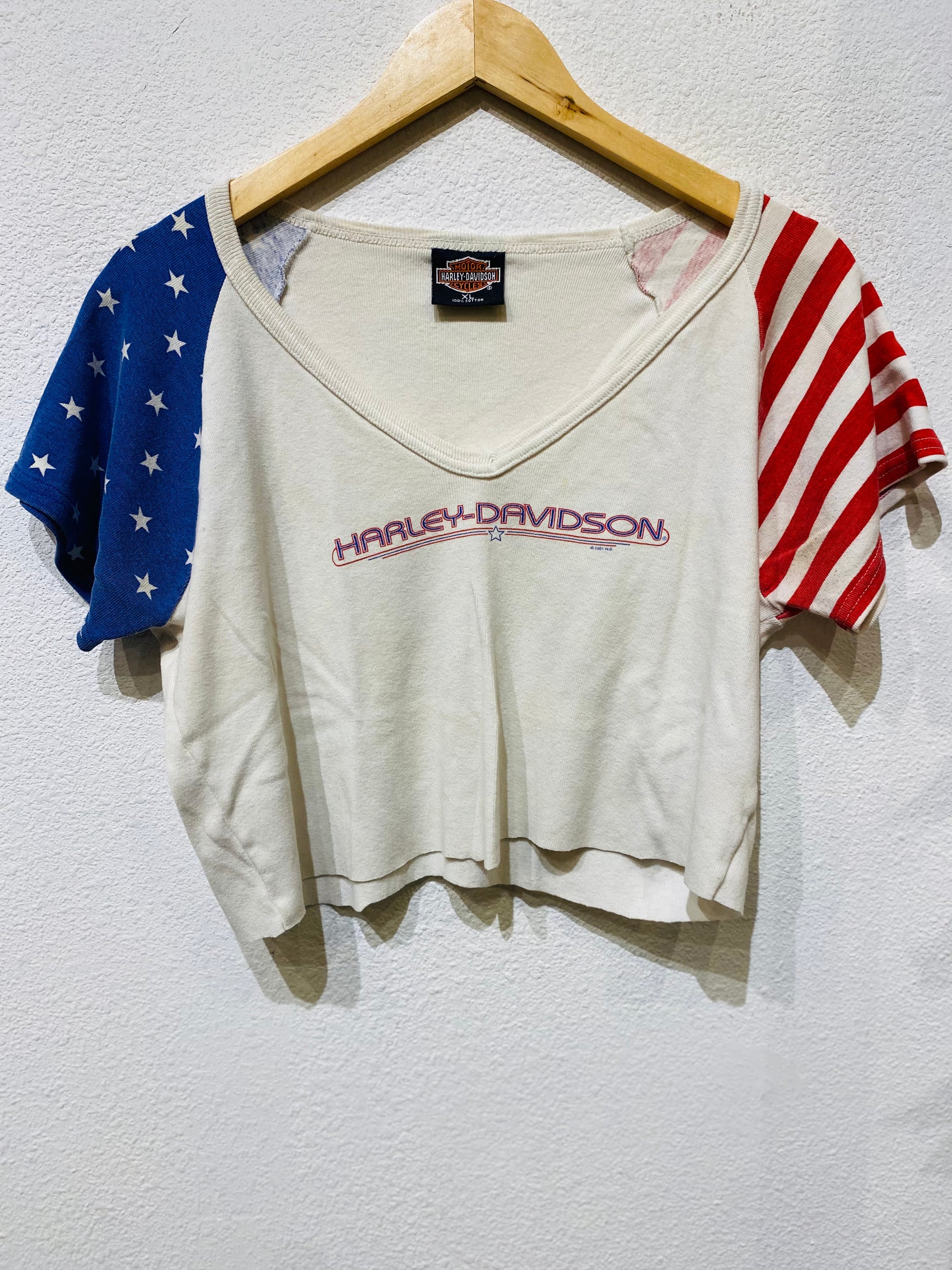 Flag Harley Vintage Crop Tee