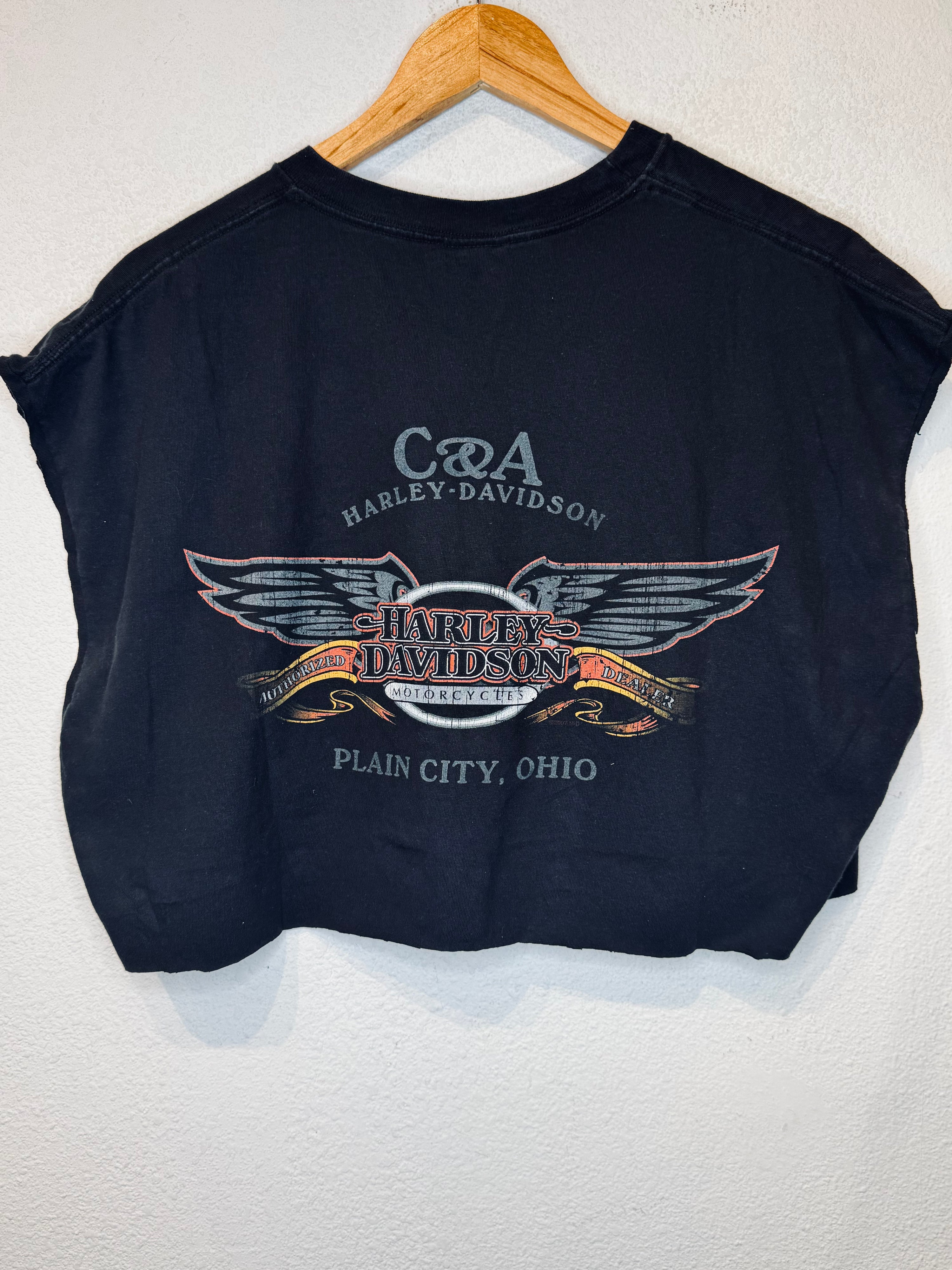 Bad to the Bone Harley Vintage Crop Tank