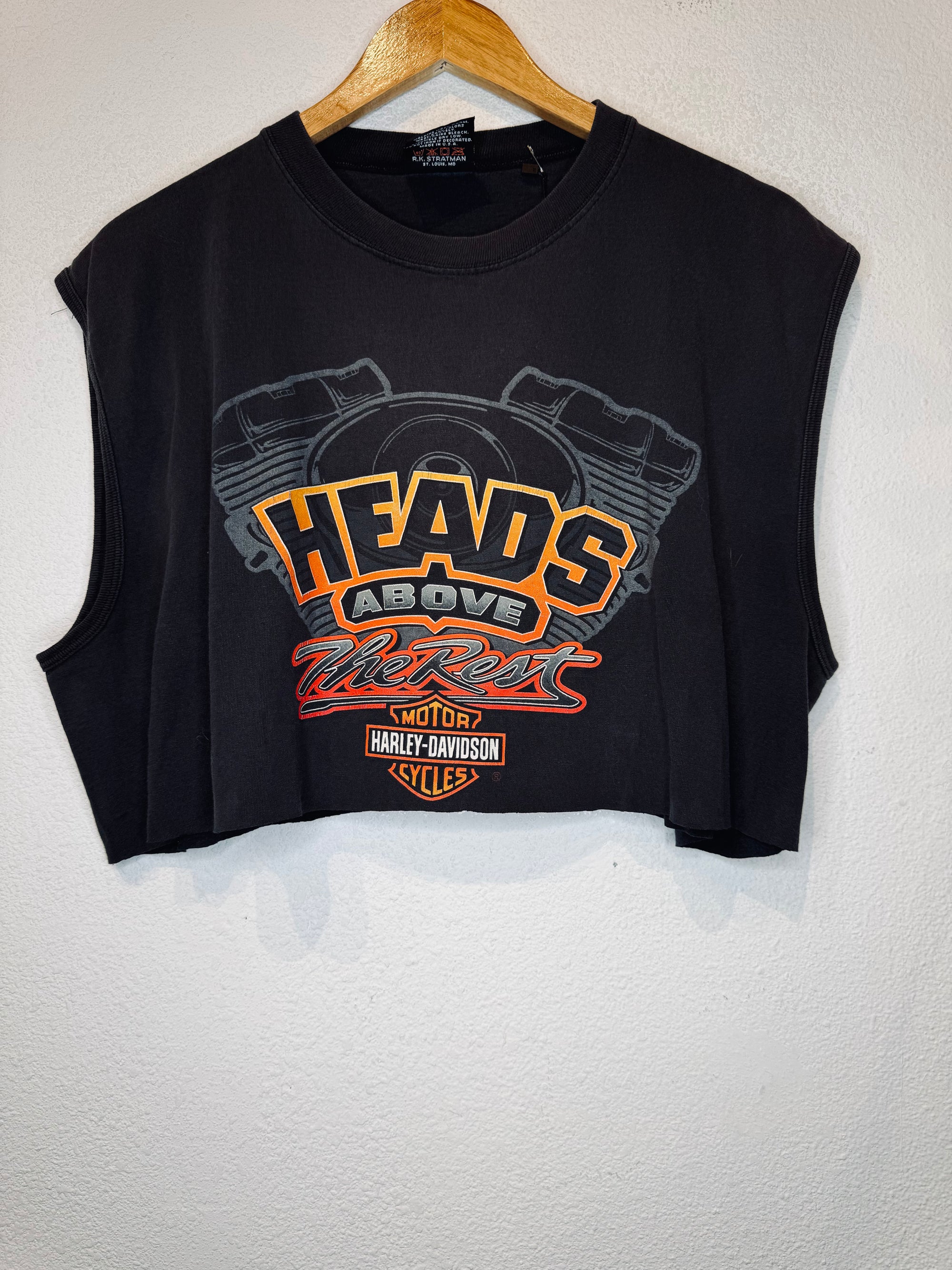 Heads Above Harley Vintage Crop Tank