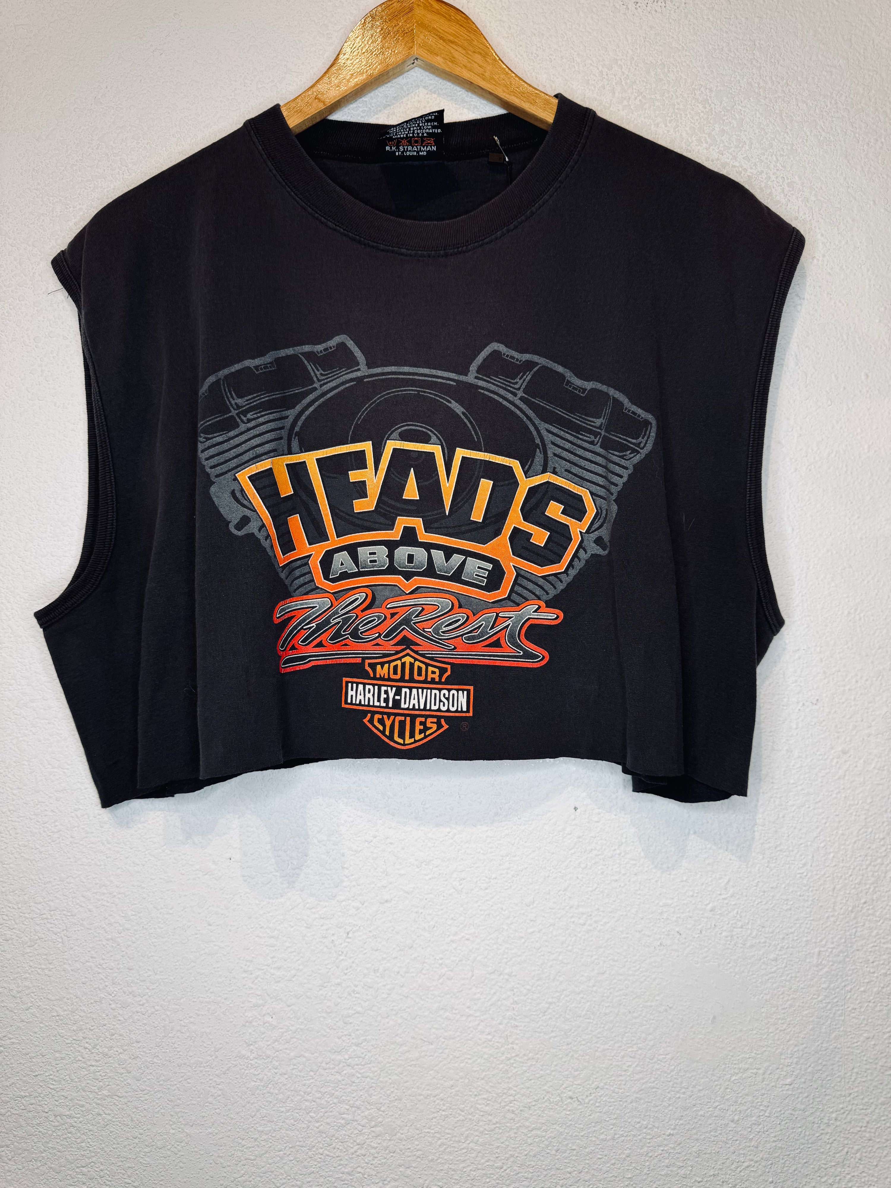 Heads Above Harley Vintage Crop Tank