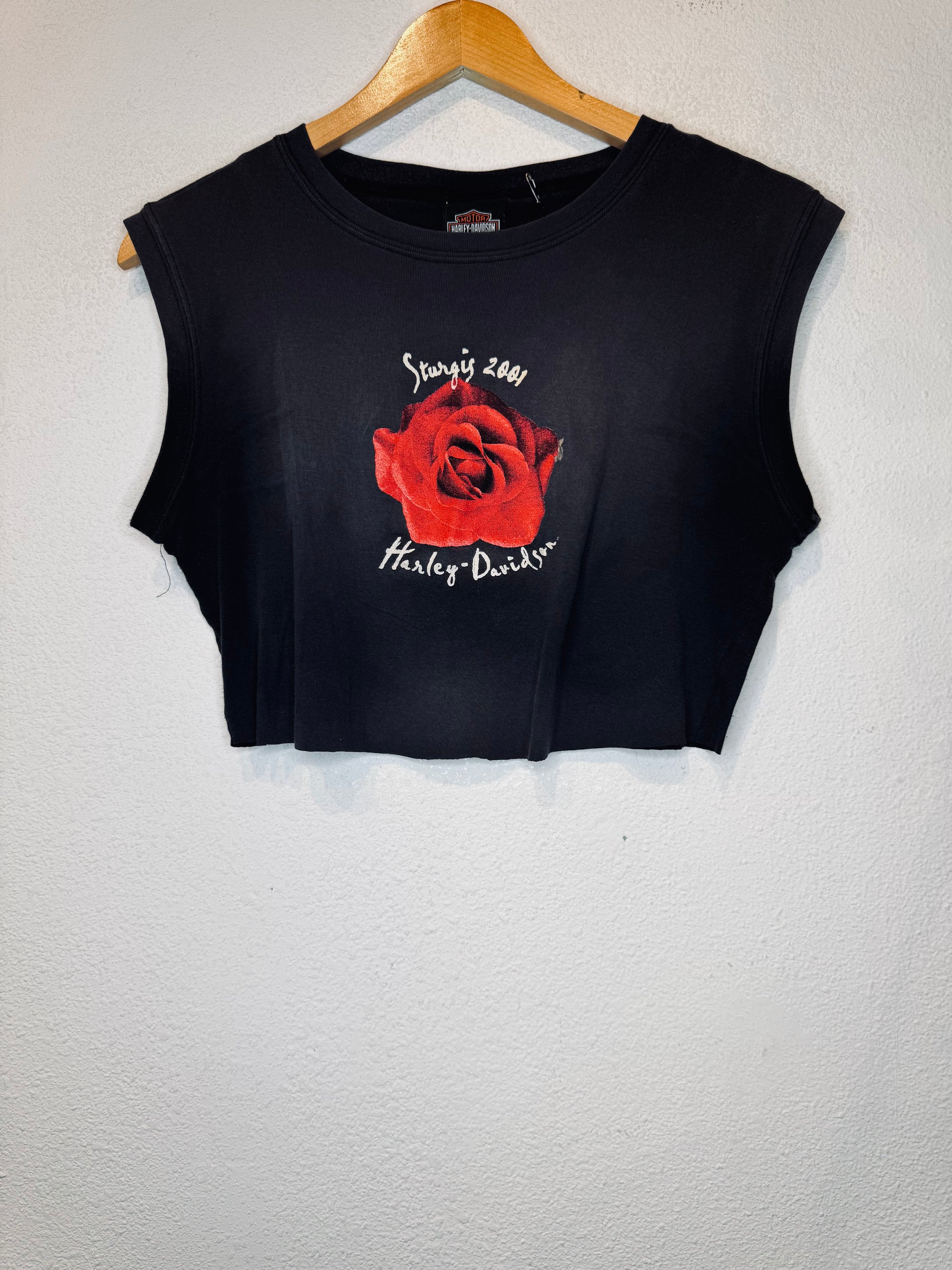 Sturgis Rose Harley Vintage Crop Tank