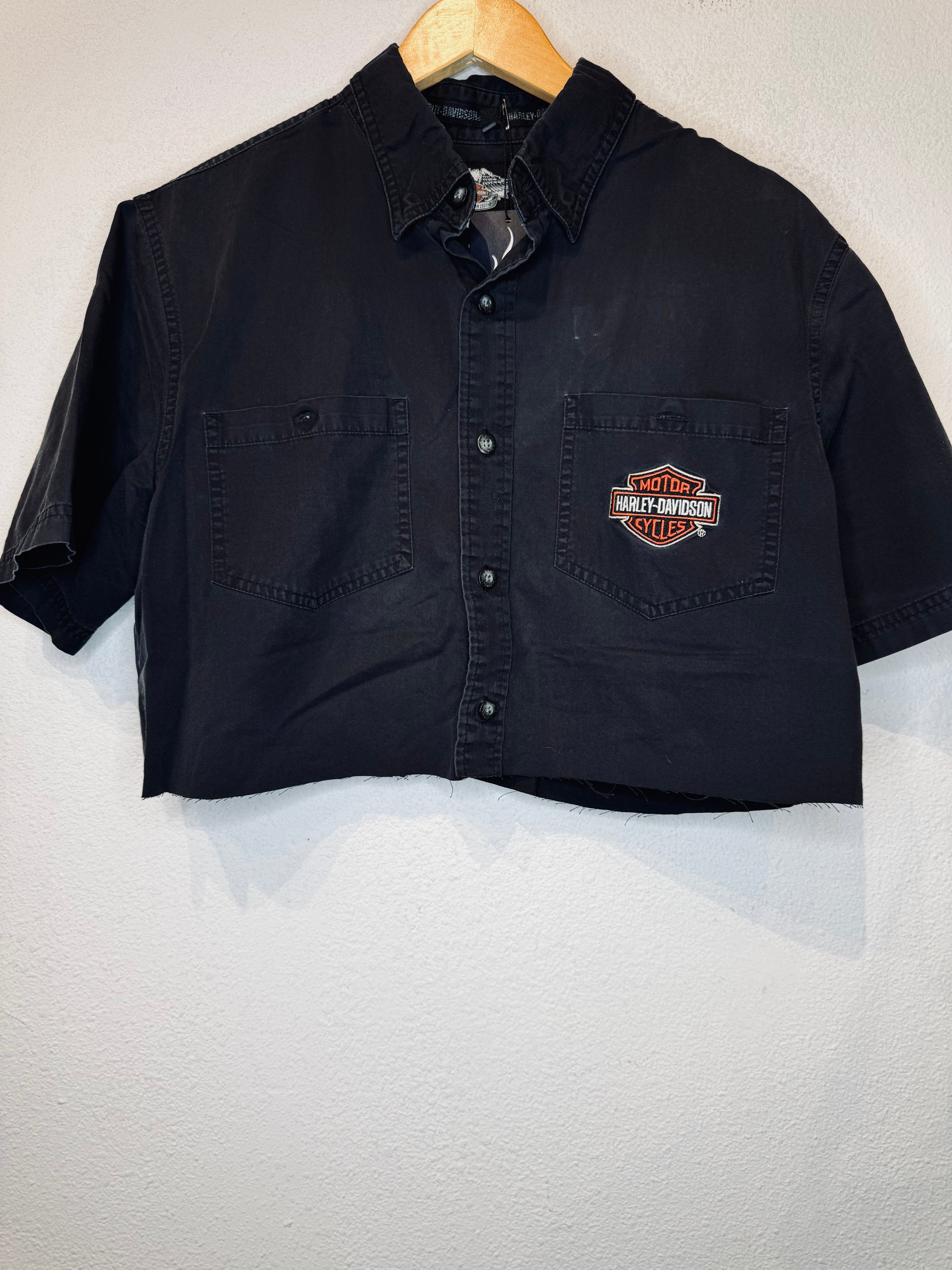 Harley Button Vintage Crop Tee