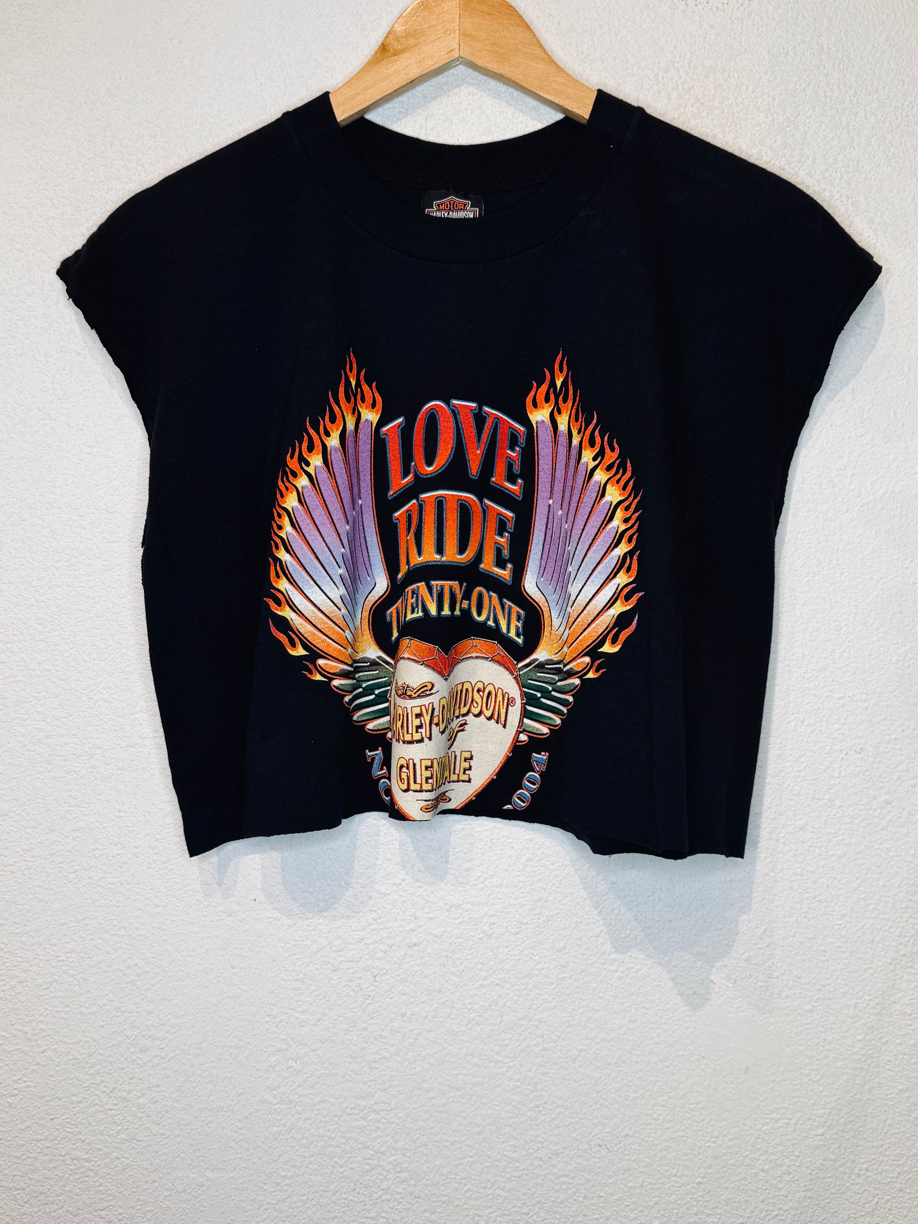 Love Ride Harley Vintage Crop Tank