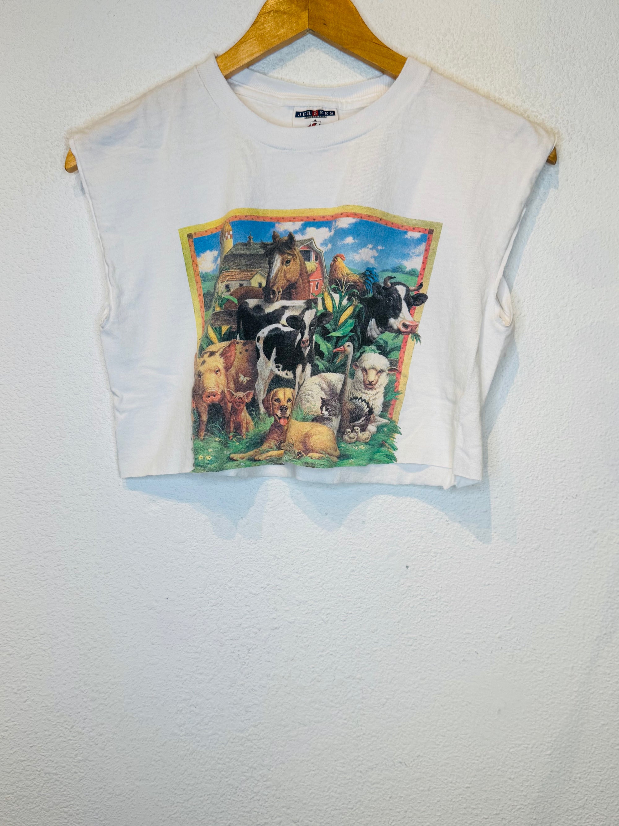 Farm Animals Vintage Crop Tank