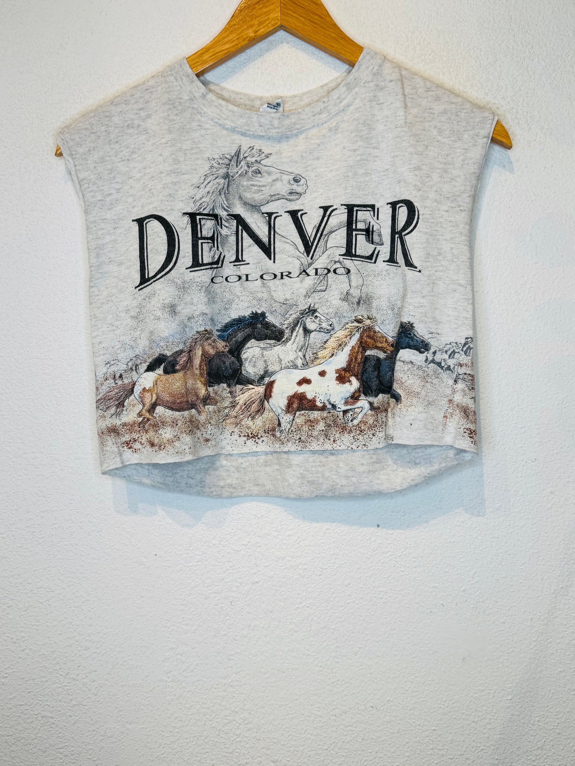 Denver Horses Vintage Crop Tank