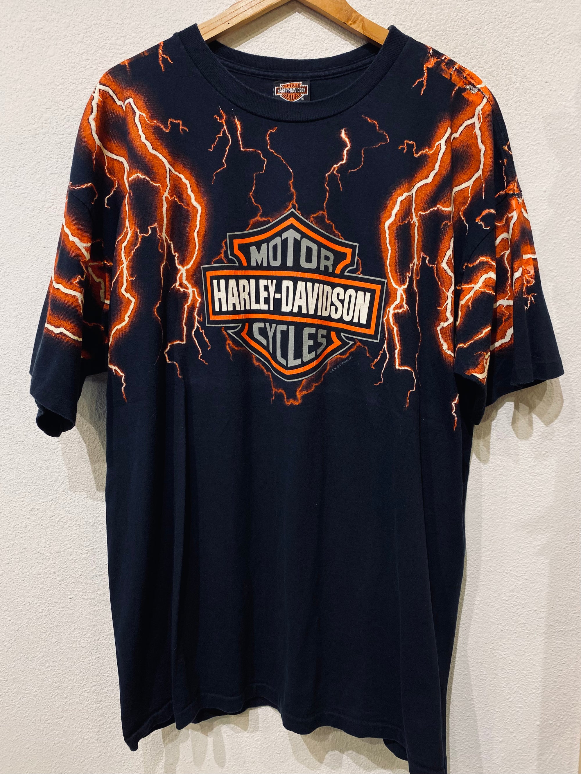 Orange Lightning Harley Vintage Tee