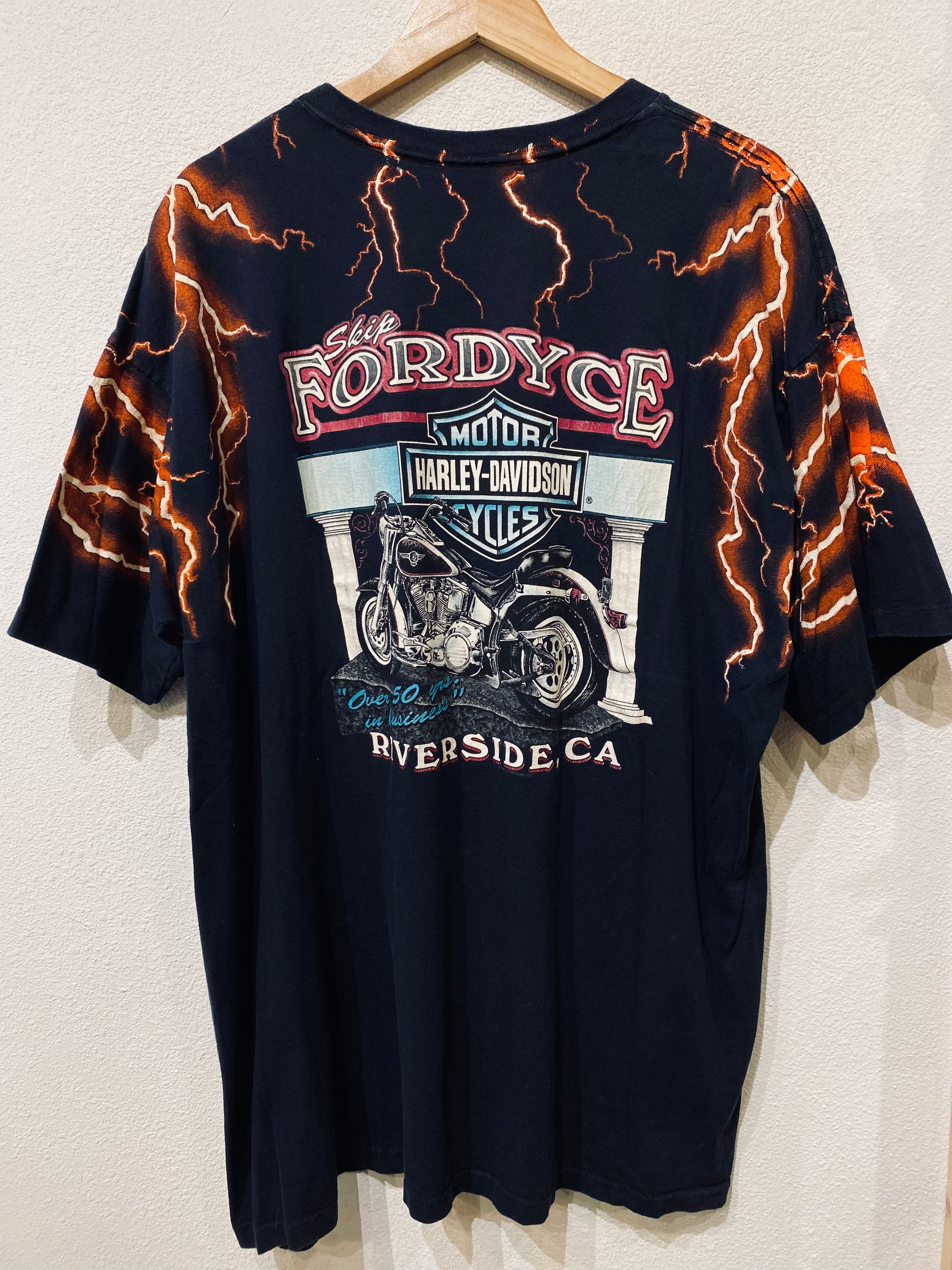 Orange Lightning Harley Vintage Tee