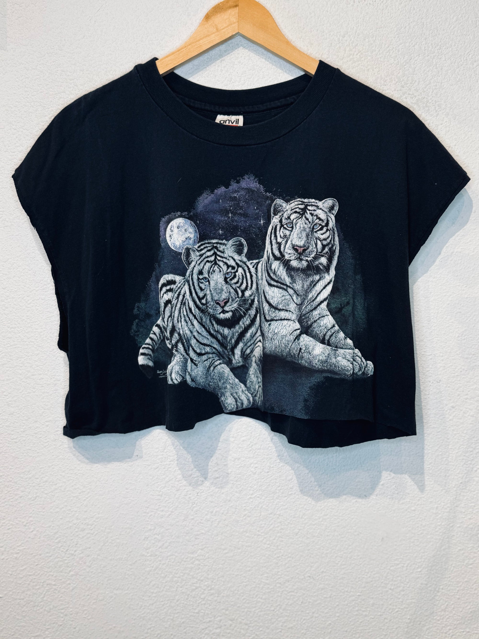 White Tiger Vintage Crop Tank