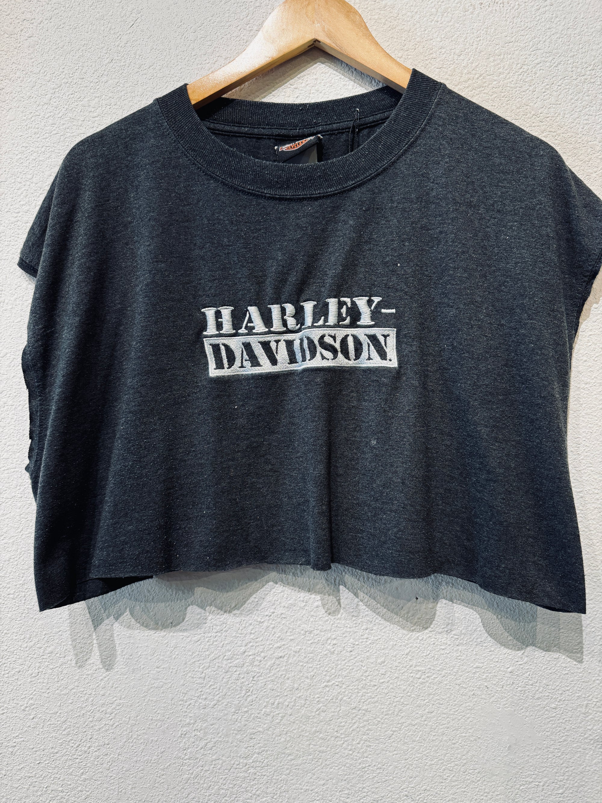 Embroidered Harley Vintage Crop Tank