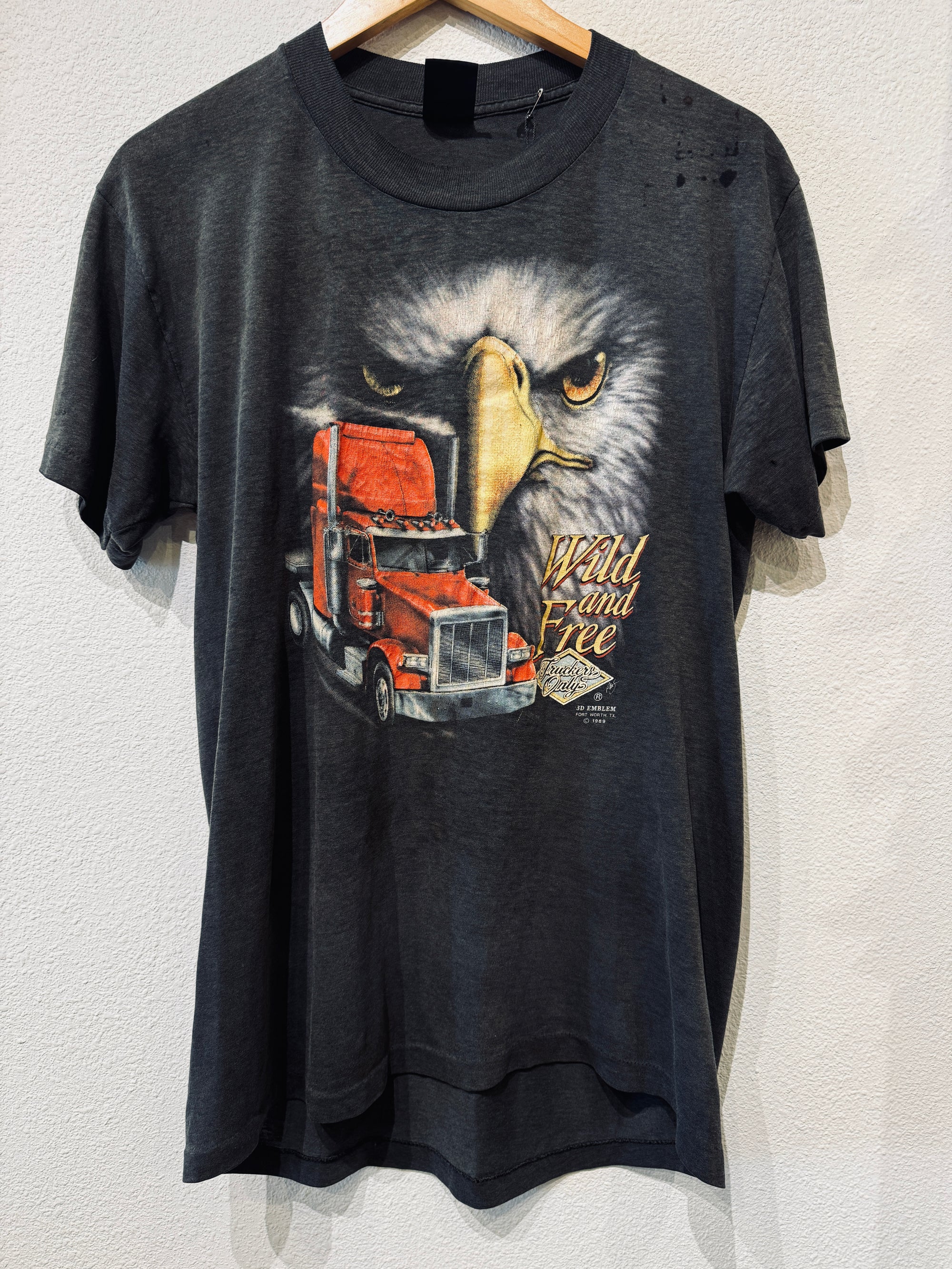 Wild Free Truckers Only 3D Emblem '89 Vintage Tee