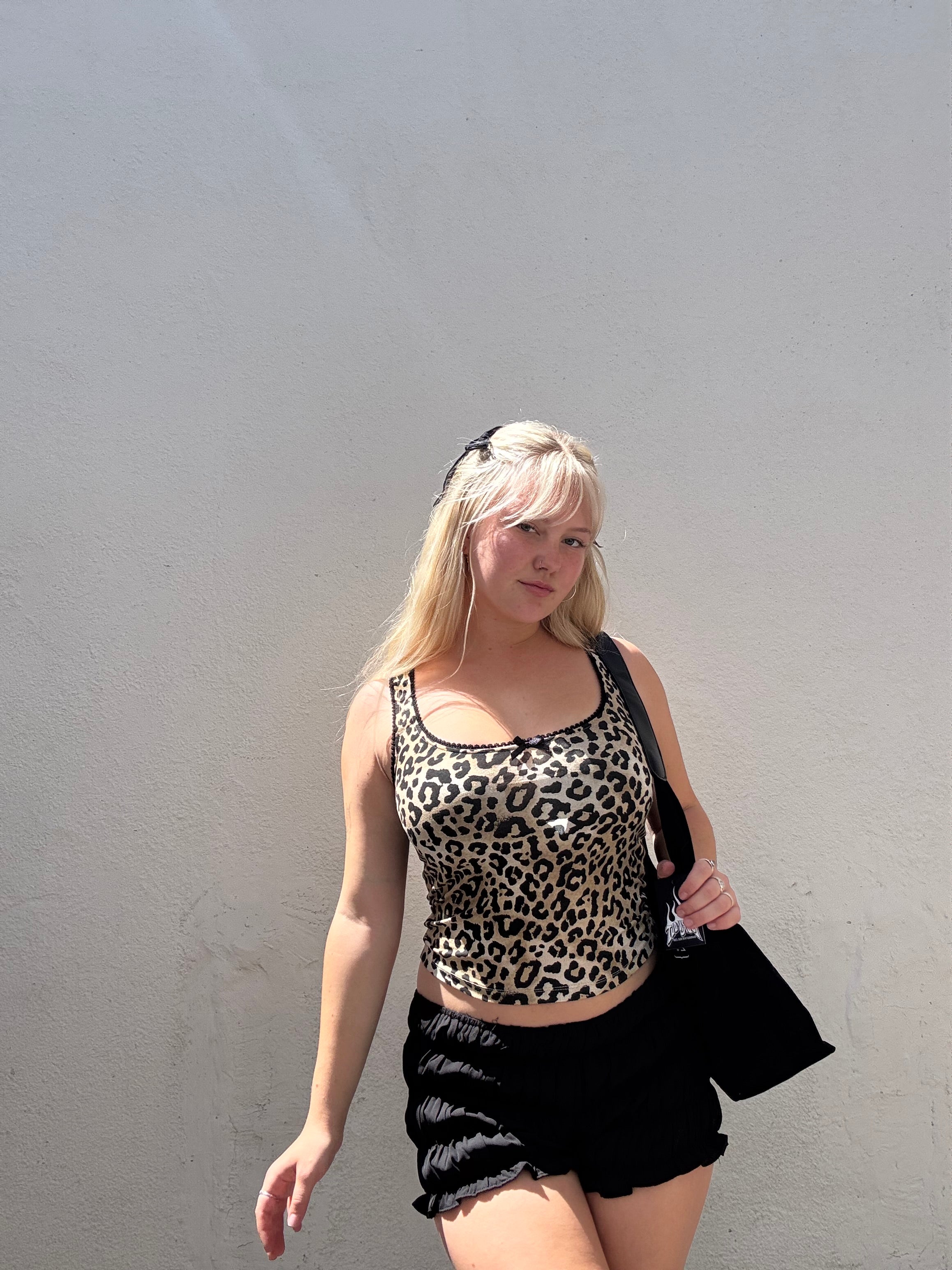 Leopard Lace Trim Tank