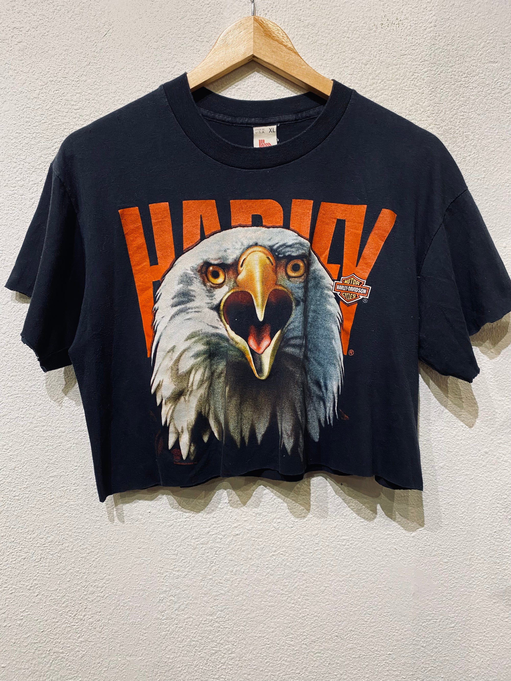 '86 Eagle Face Harley Vintage Crop Tee