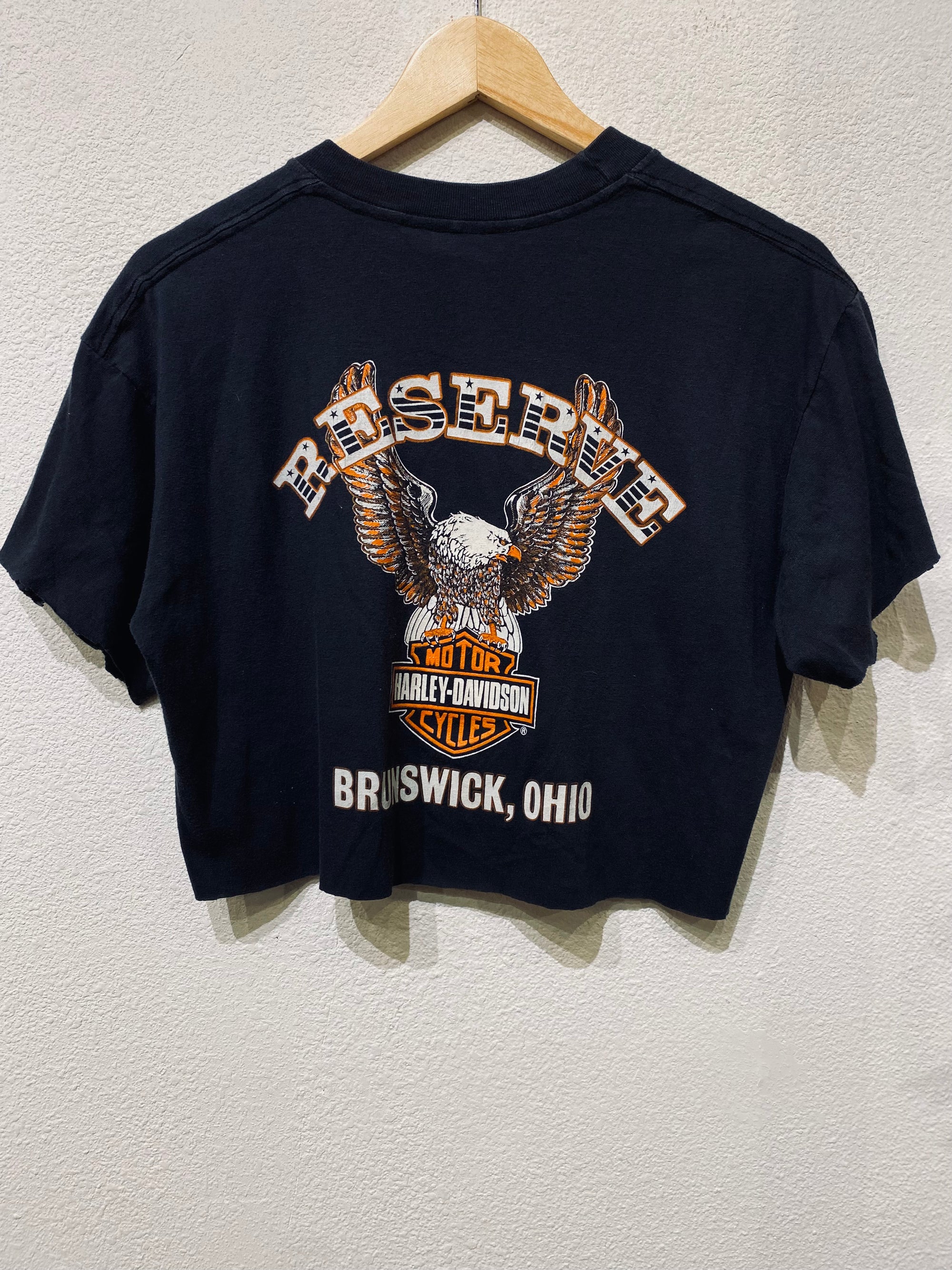 '86 Eagle Face Harley Vintage Crop Tee