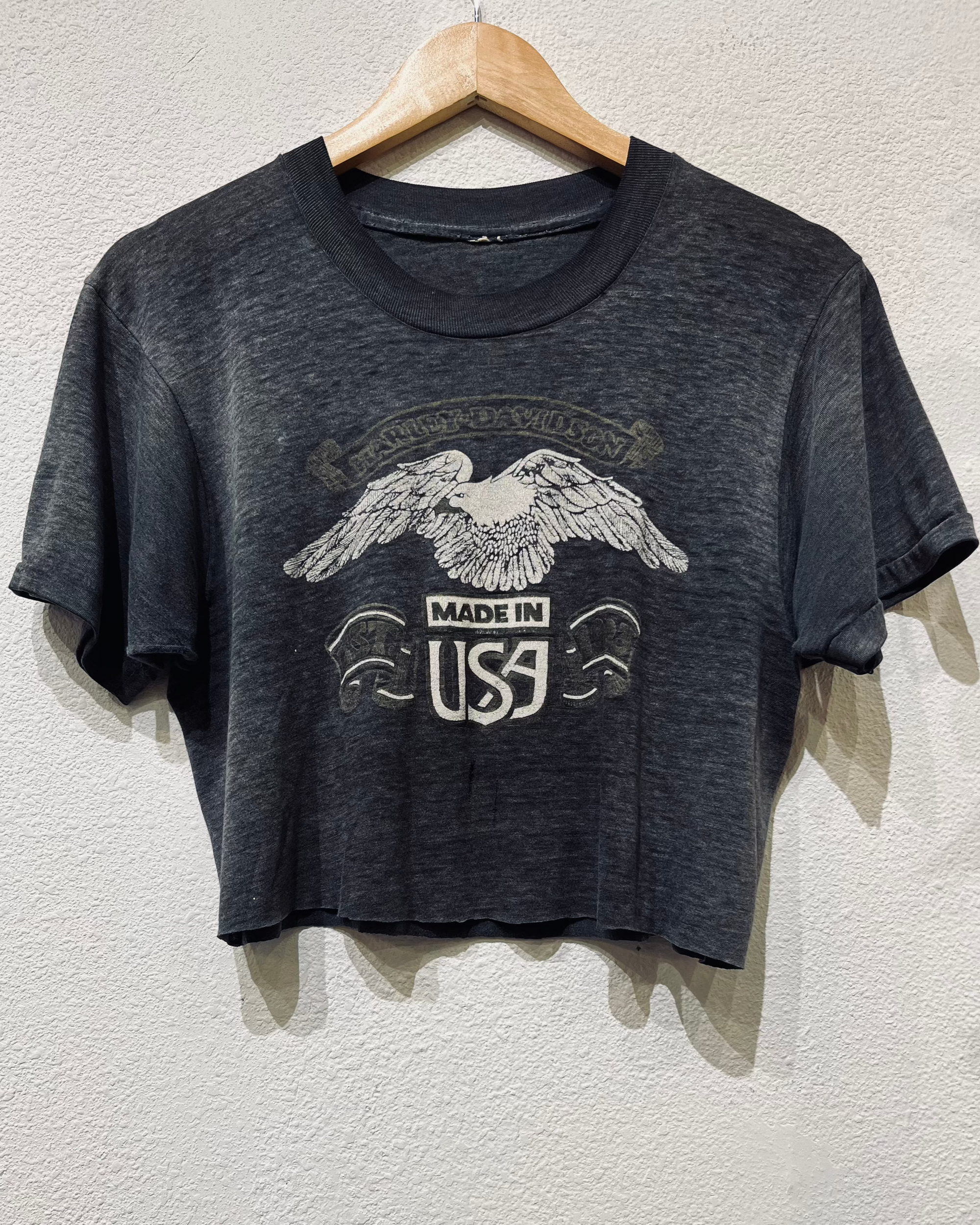 Made in USA Harley Vintage Crop Tee