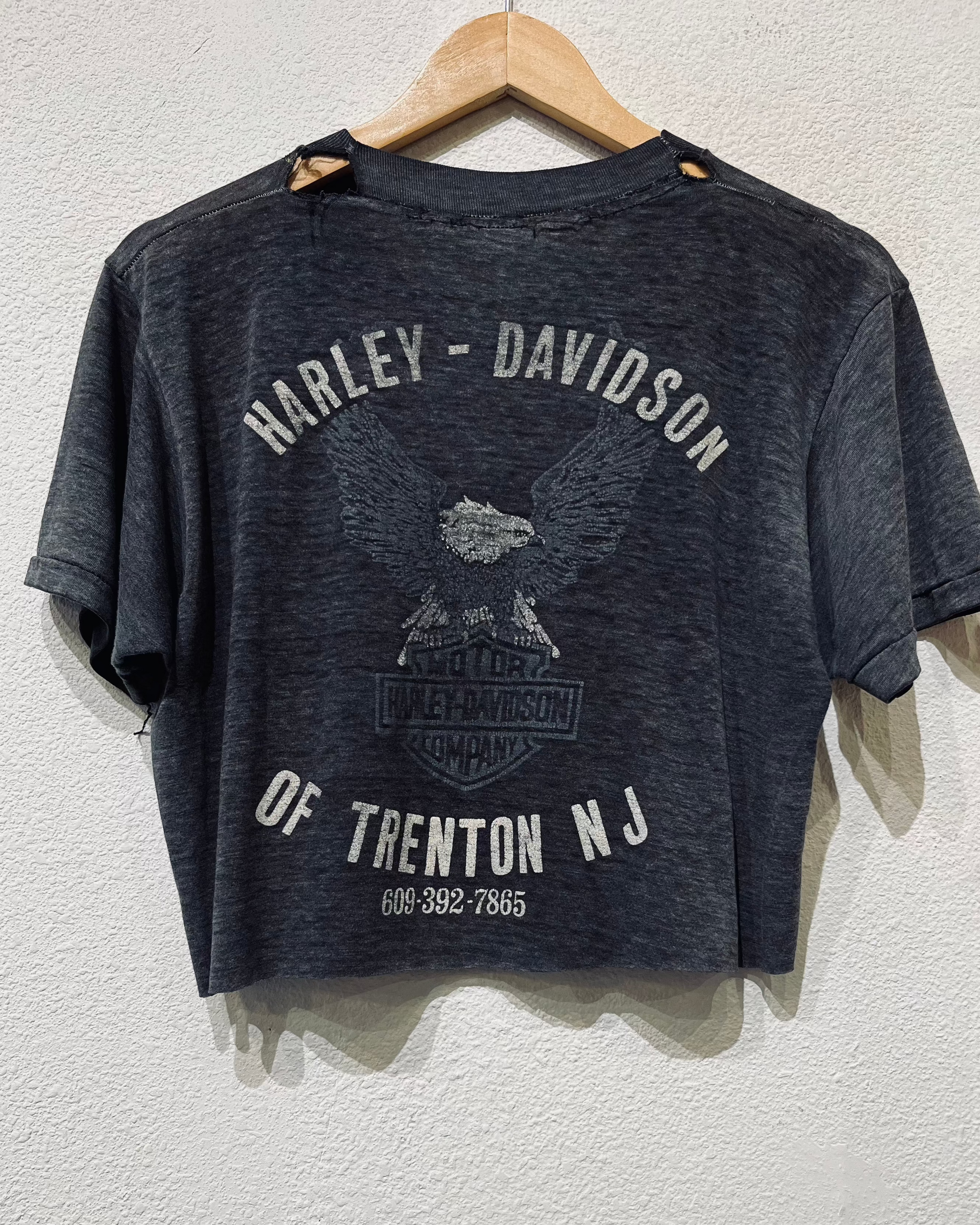 Made in USA Harley Vintage Crop Tee