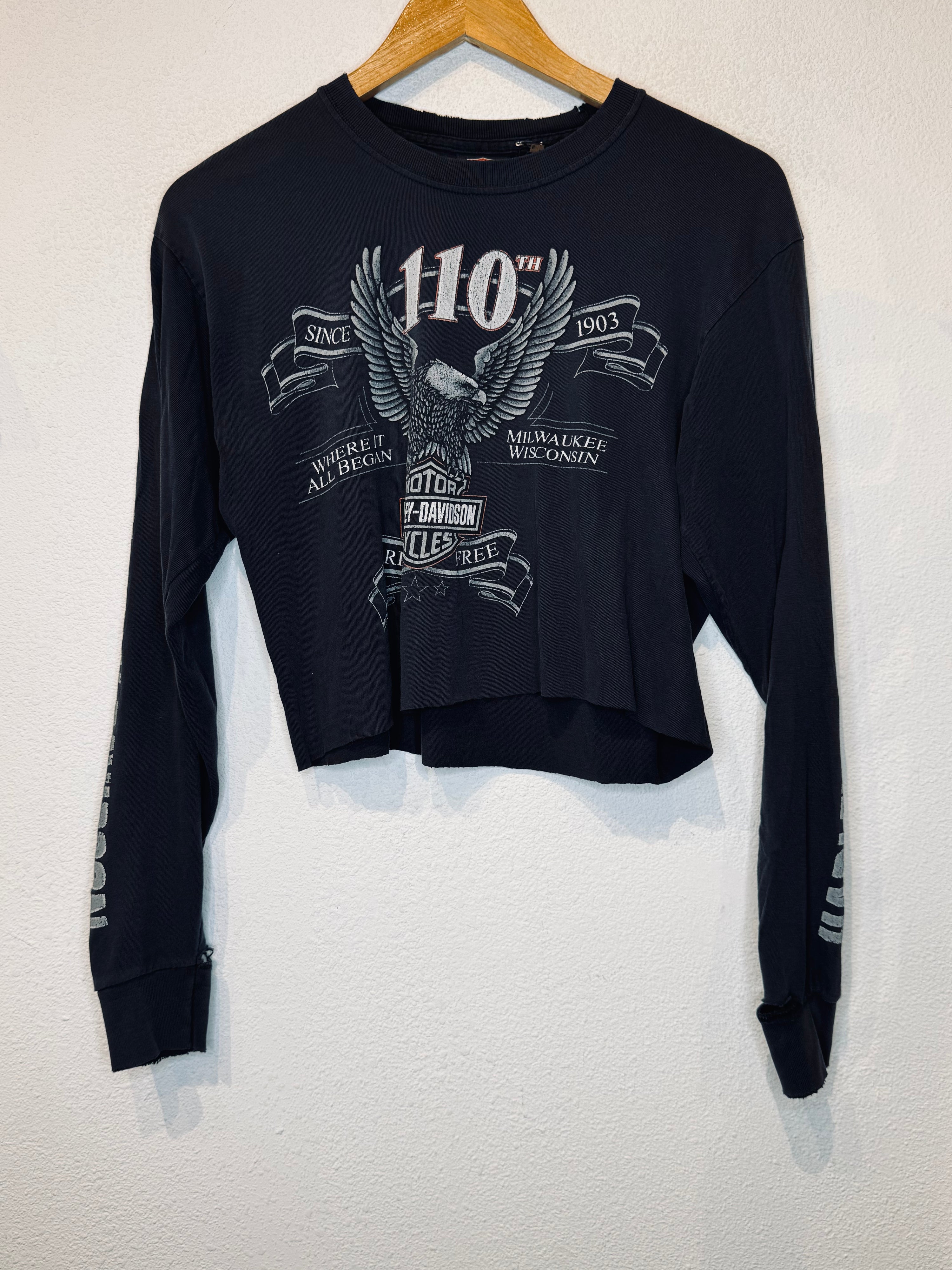 110 Harley Vintage Crop Long Sleeve