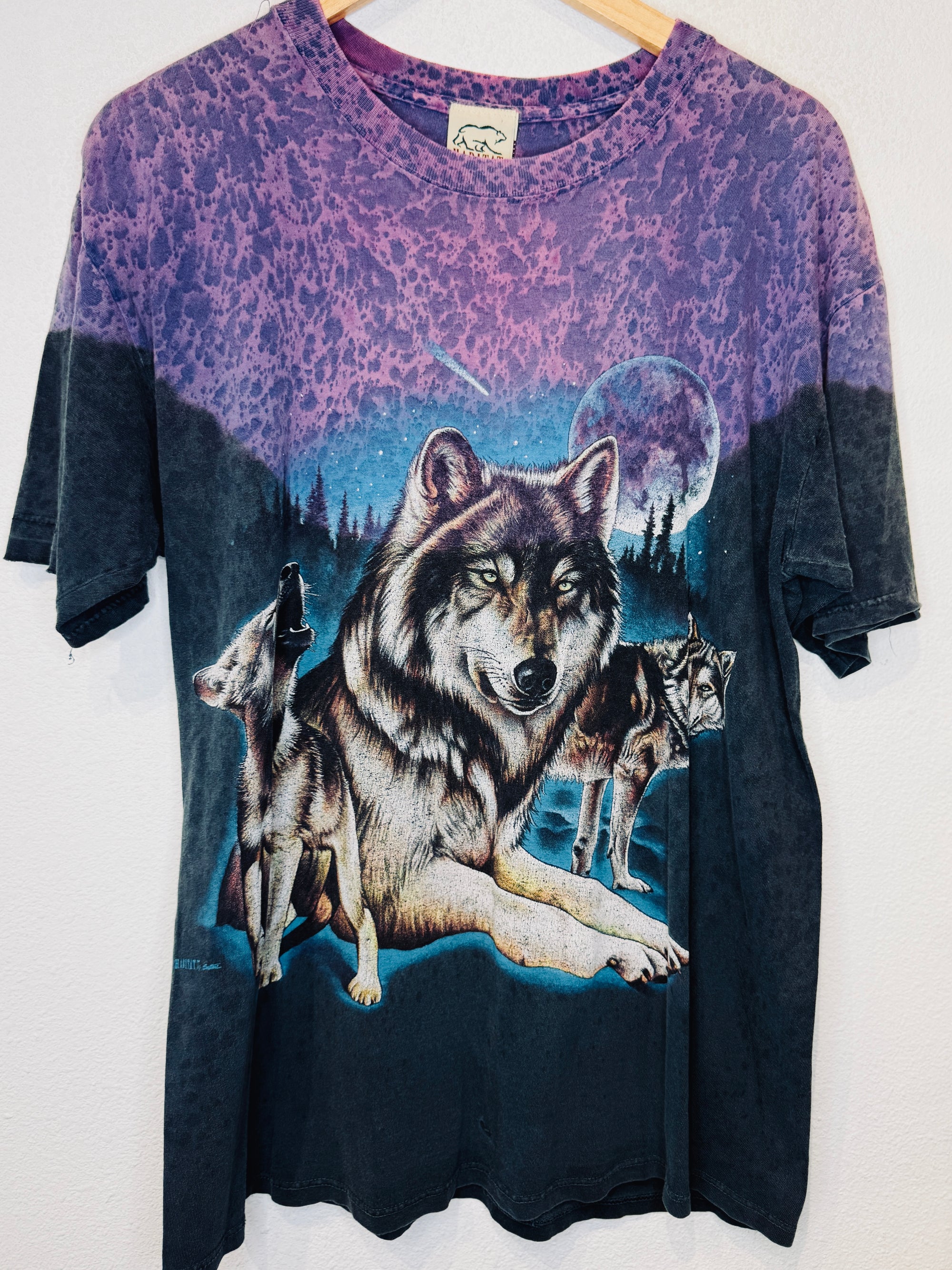 Wolf Night Sky Vintage Tee