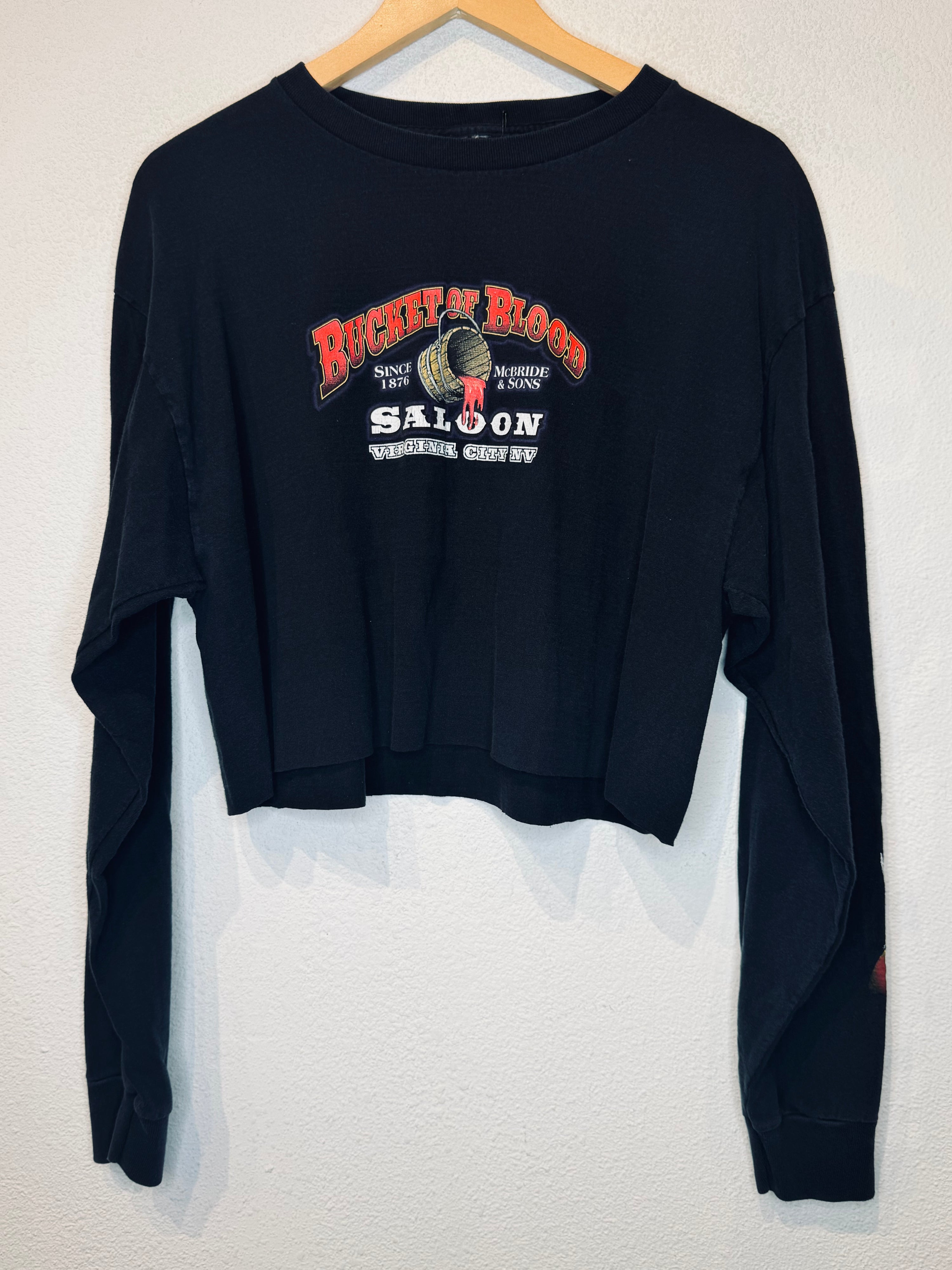 Bucket of Blood Saloon Vintage Crop Long Sleeve