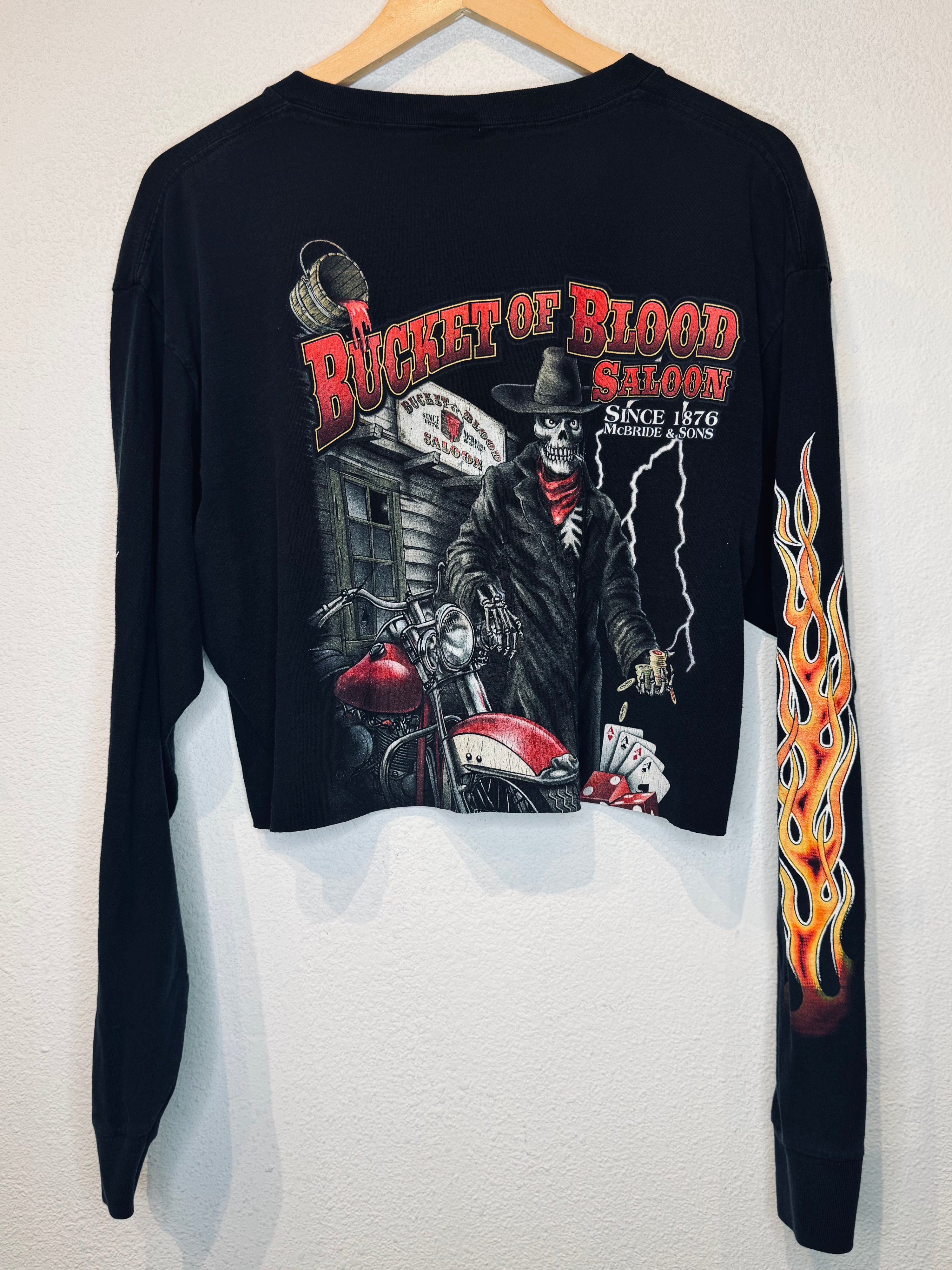 Bucket of Blood Saloon Vintage Crop Long Sleeve