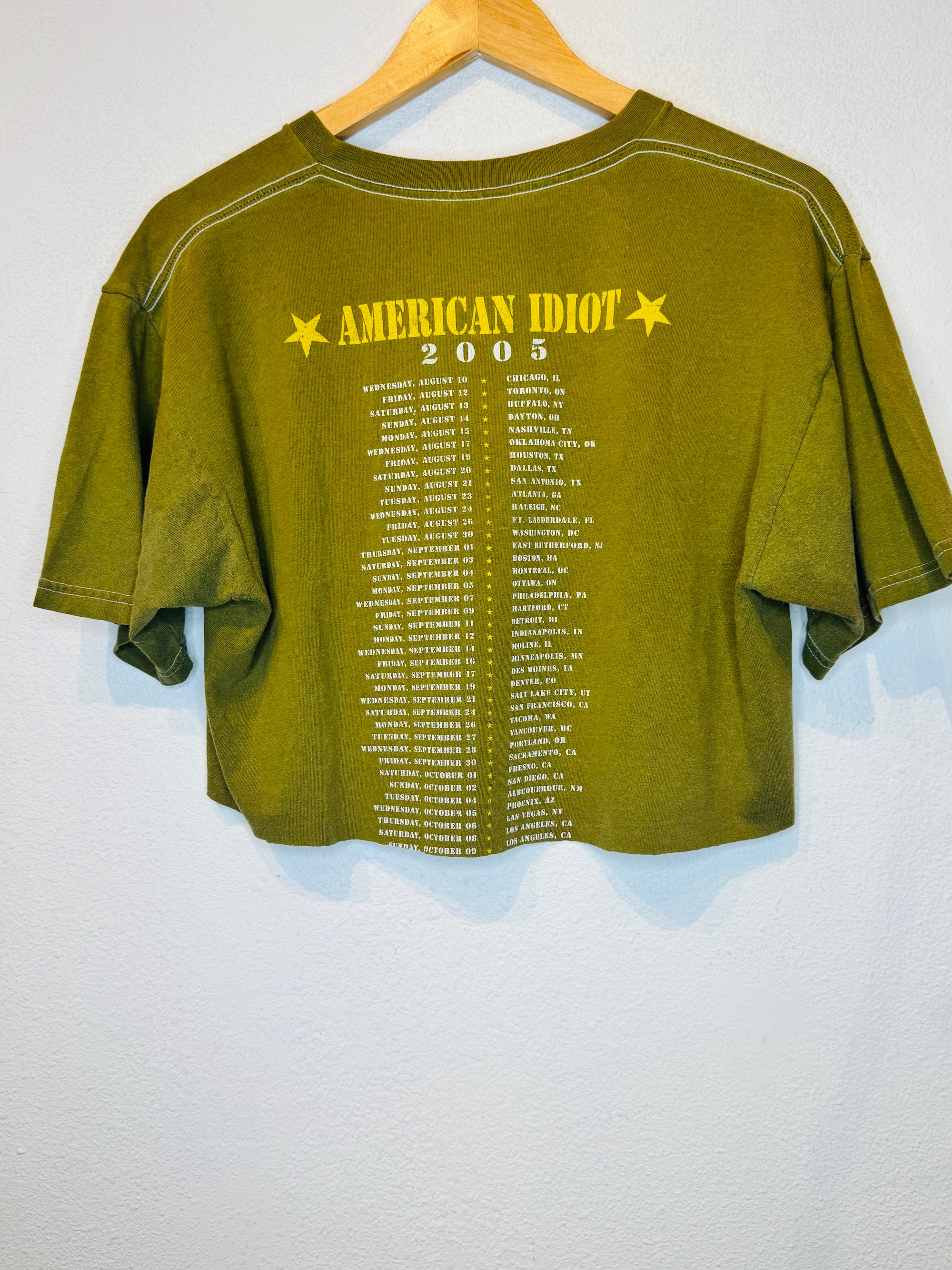 Green Day '04 Vintage Crop Tee