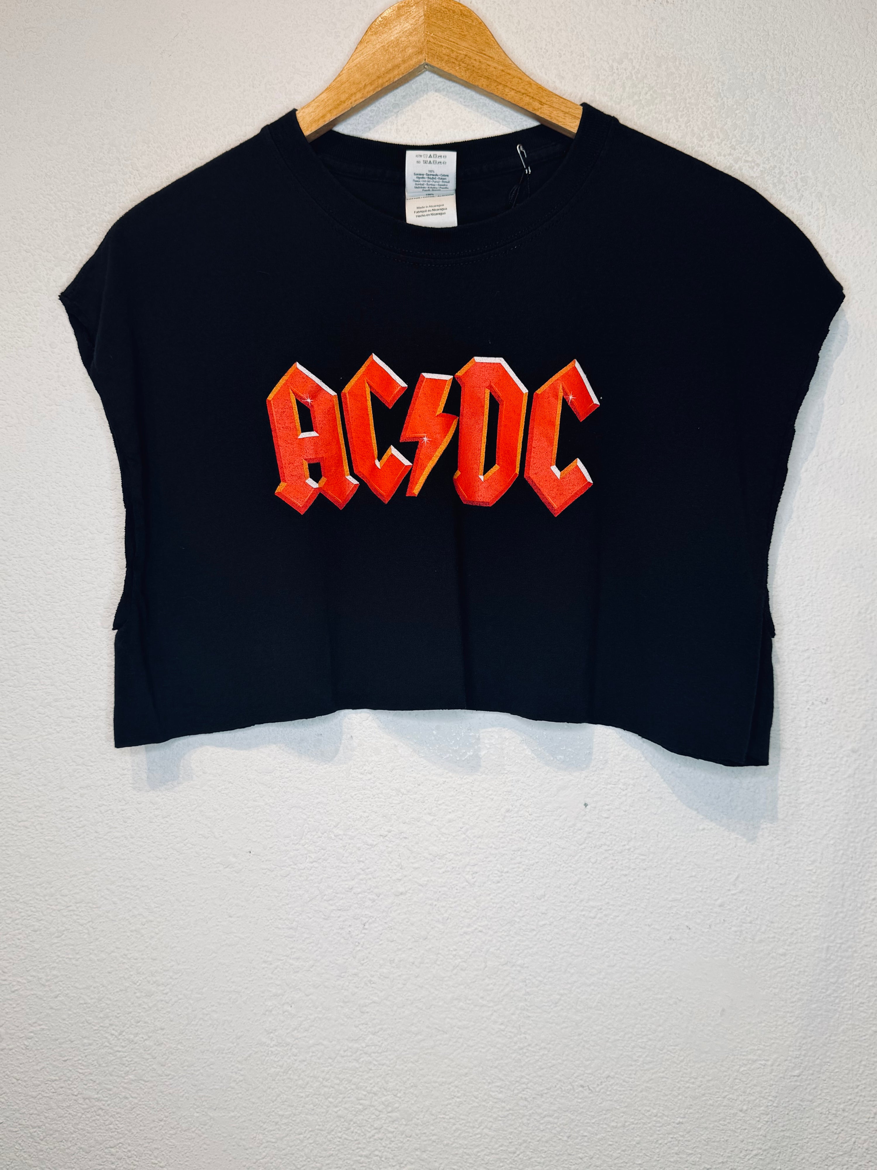 ACDC Red Vintage Crop Tank