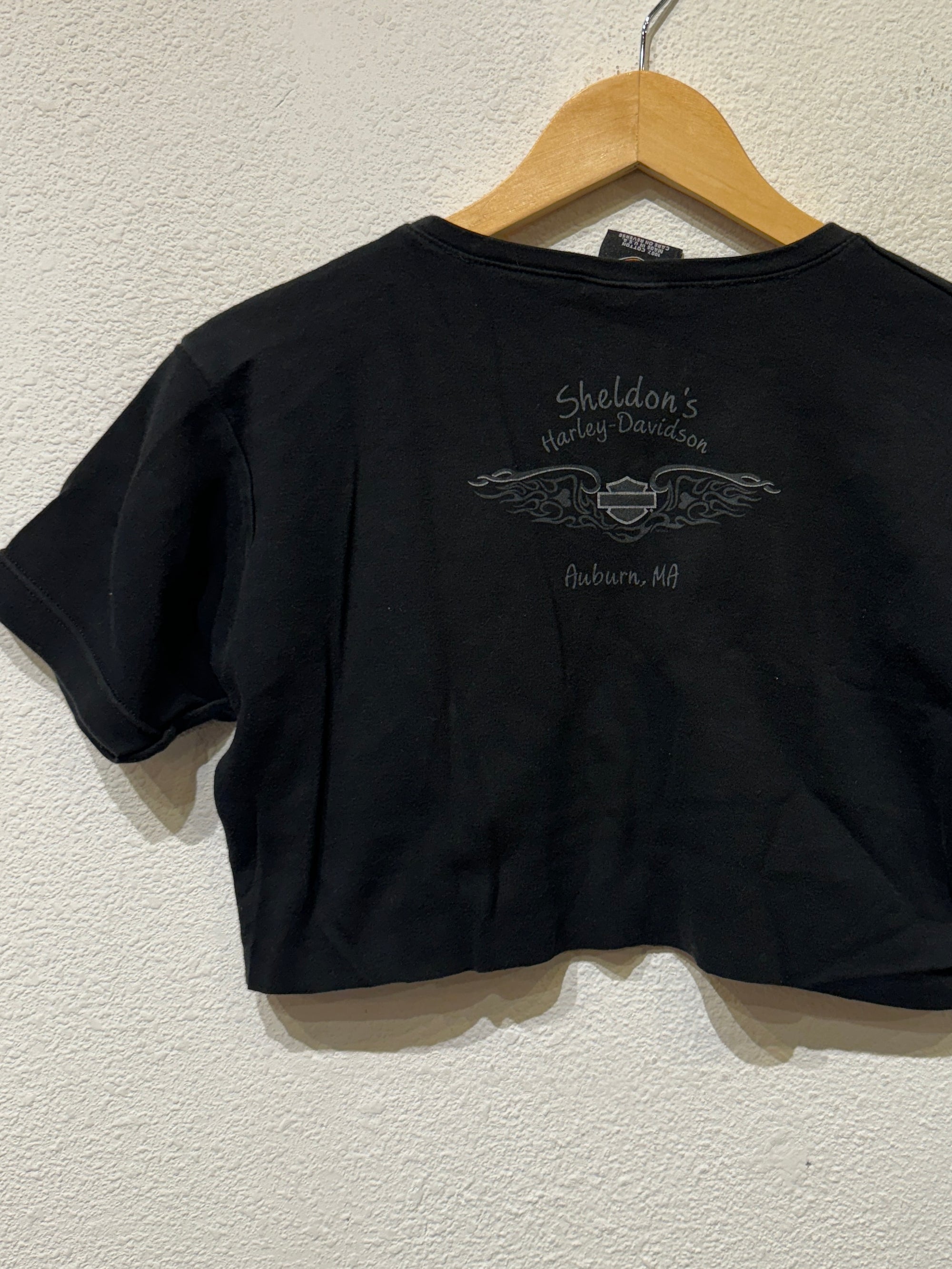 Sheldons Harley Vintage Crop Tee