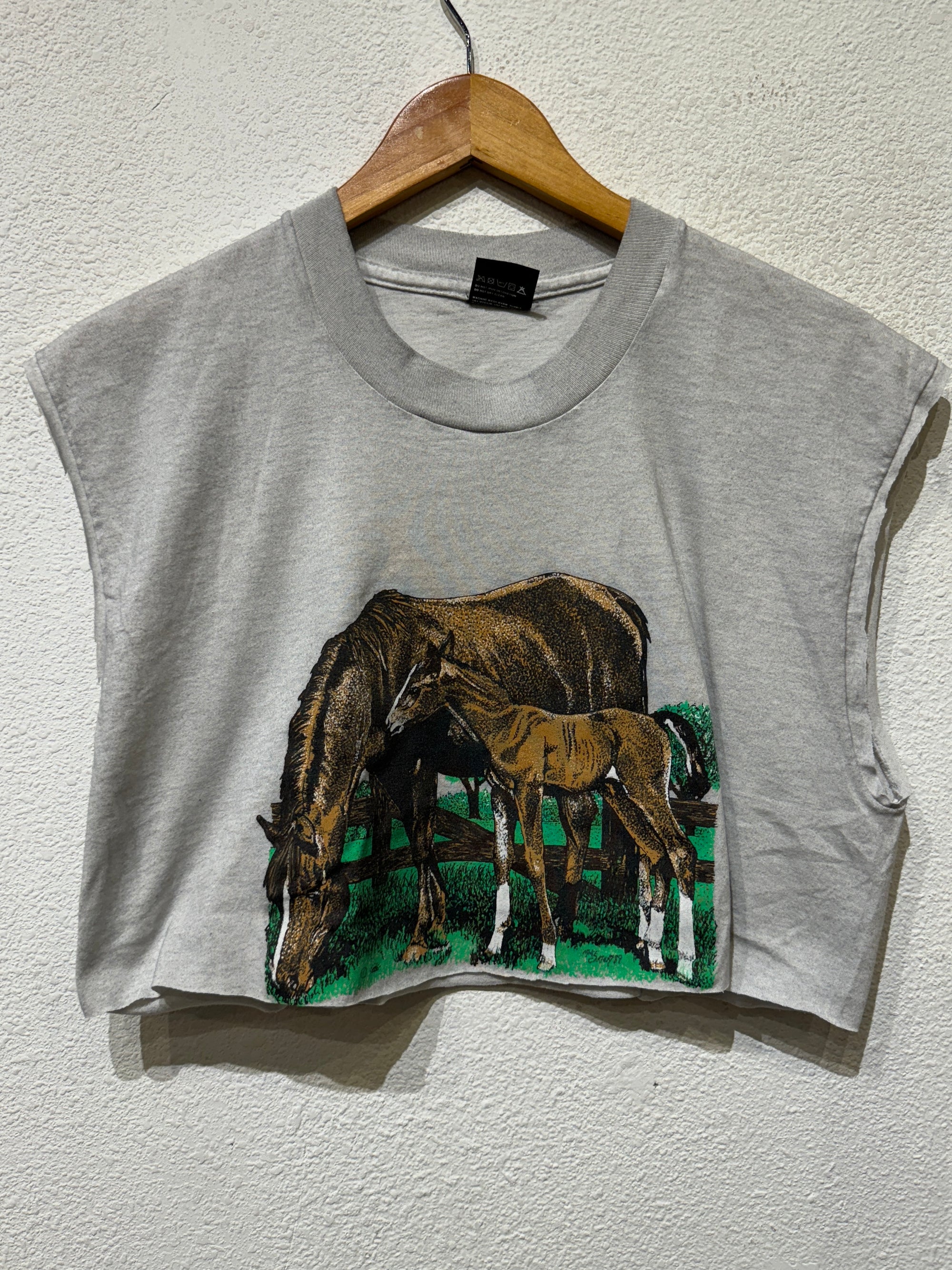 Horses Vintage Crop Tank