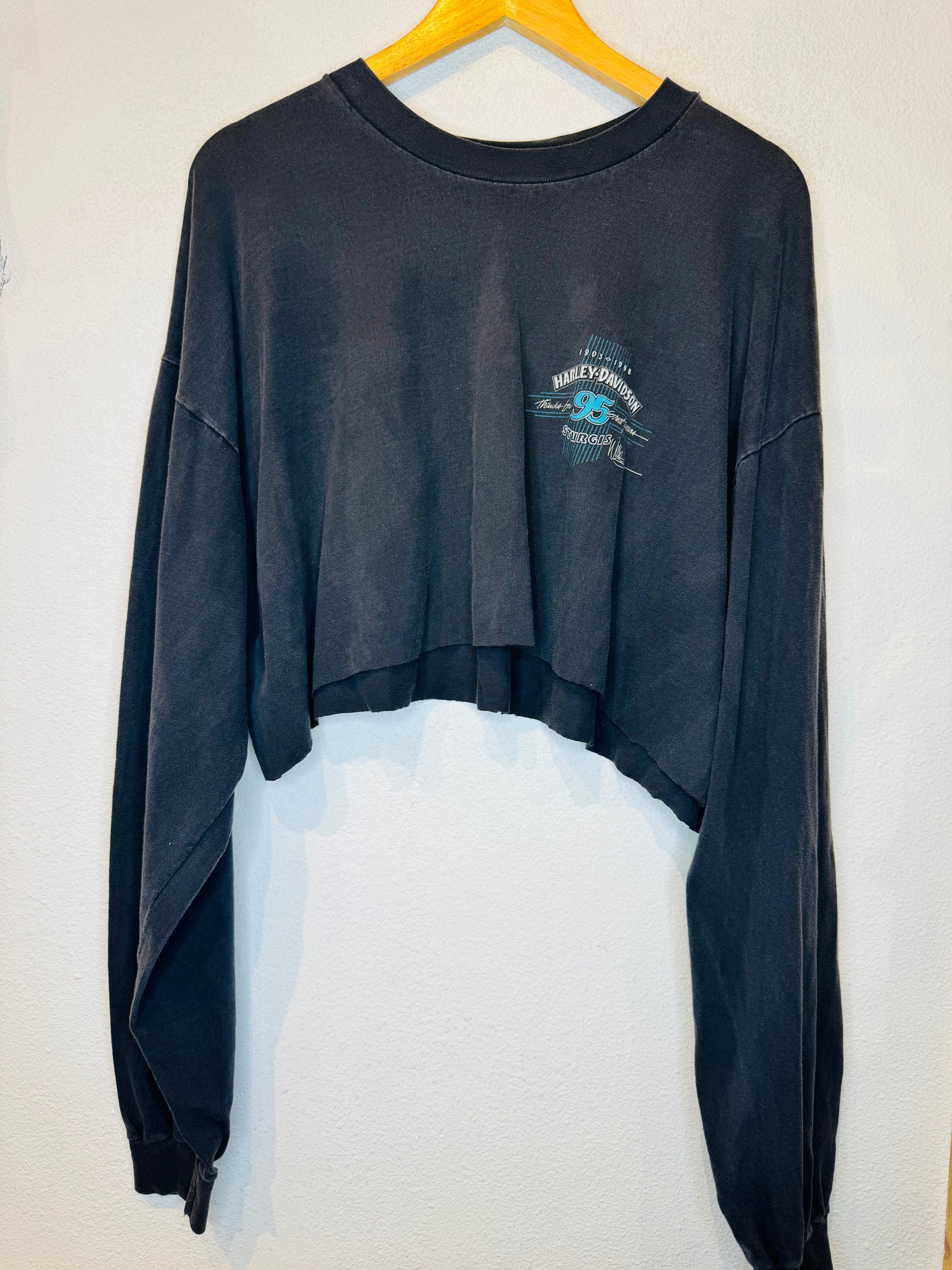 Sturgis '95 Harley Vintage Crop Long Sleeve