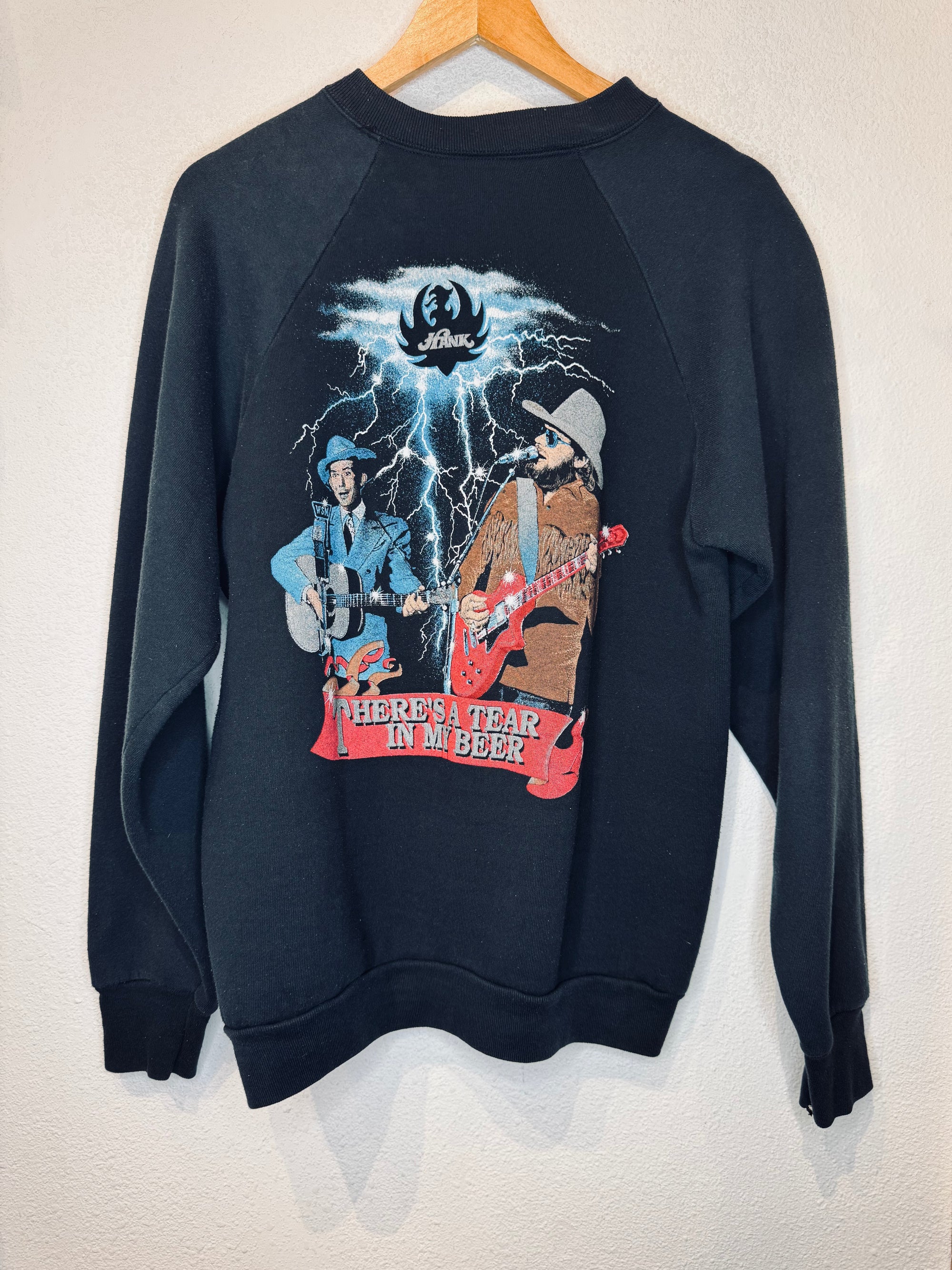 Hank Jr Tear in My Beer Vintage Crewneck