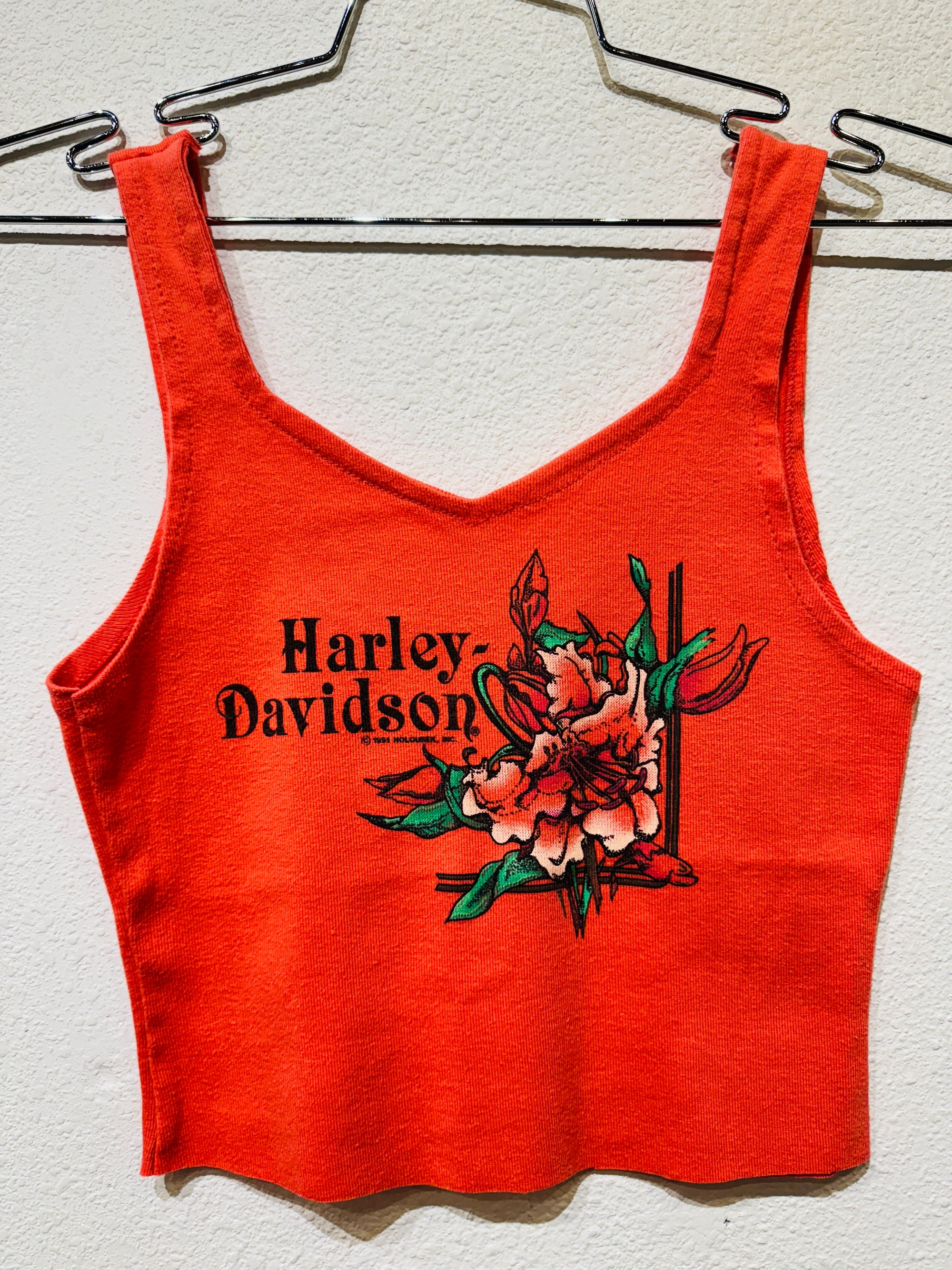 '91 Flower Harley Vintage Crop Tank