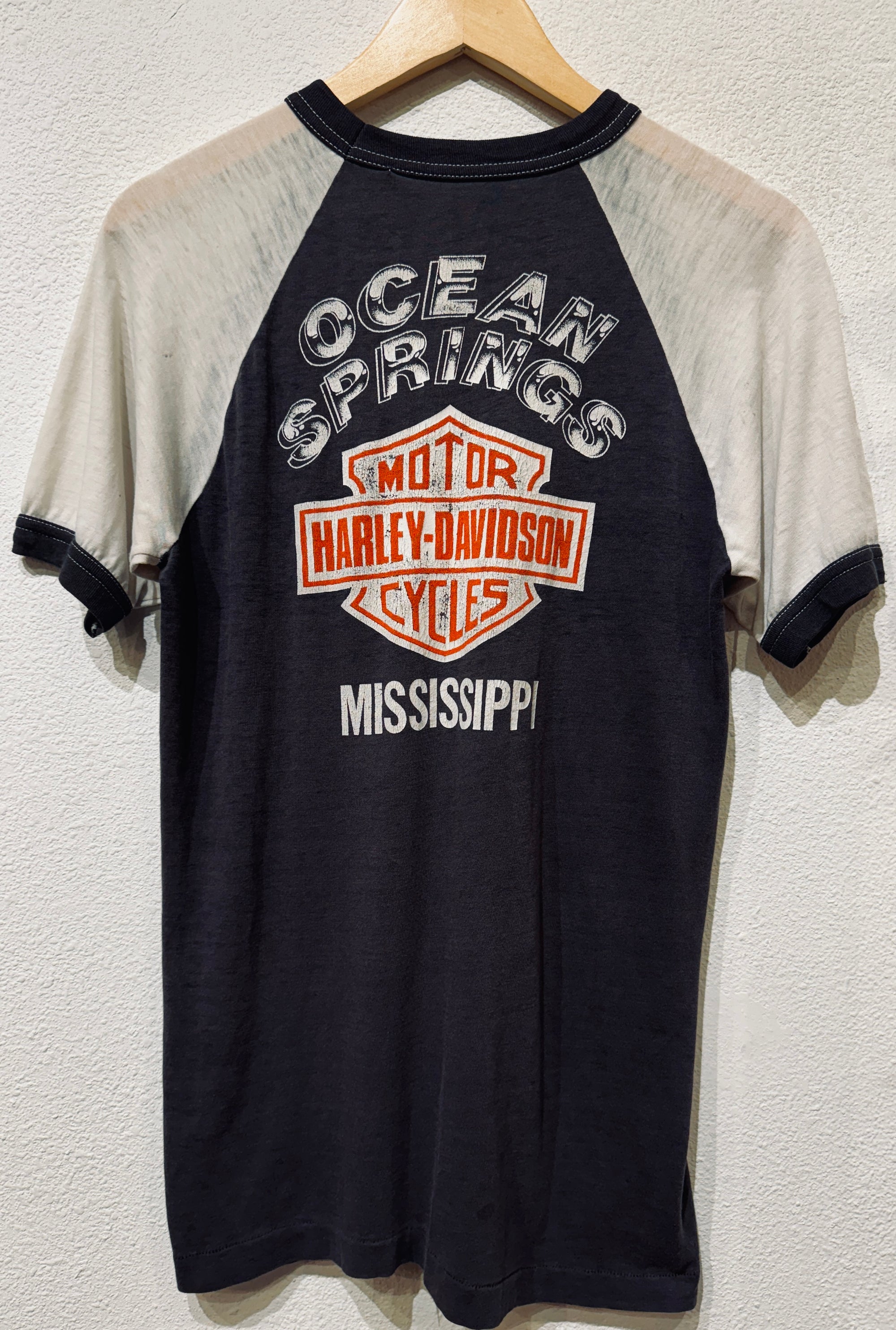 RARE Eagle Face Ringer Harley Vintage Tee